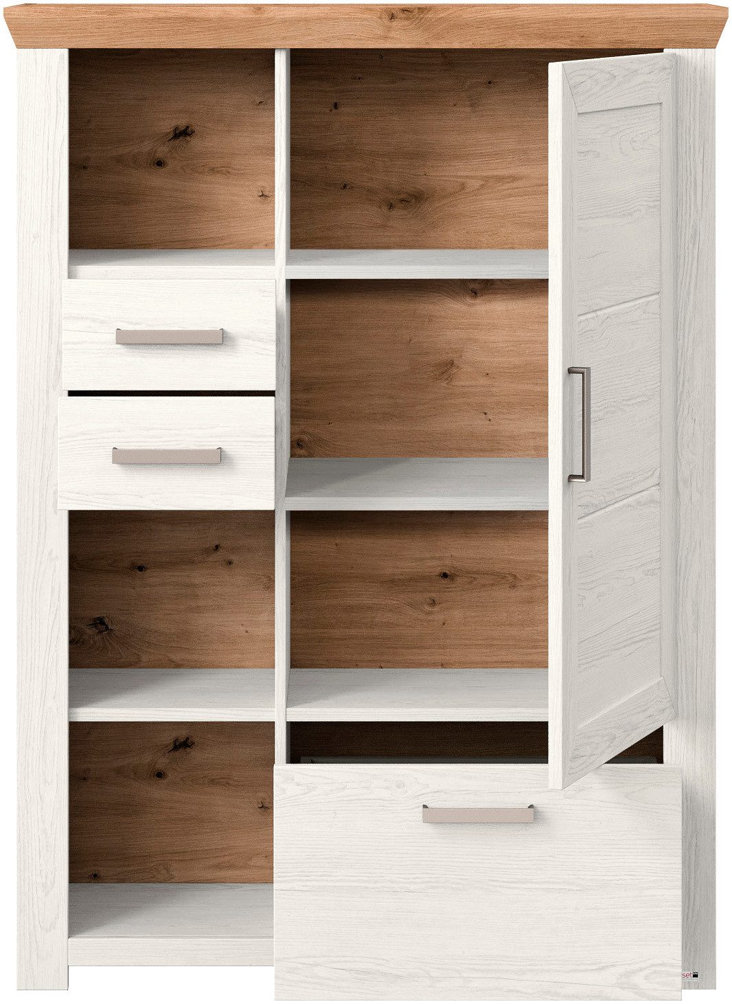 set one by Musterring Highboard York Type 25 en 26, in 3 kleurvarianten, verlichting optioneel, breedte 105 cm