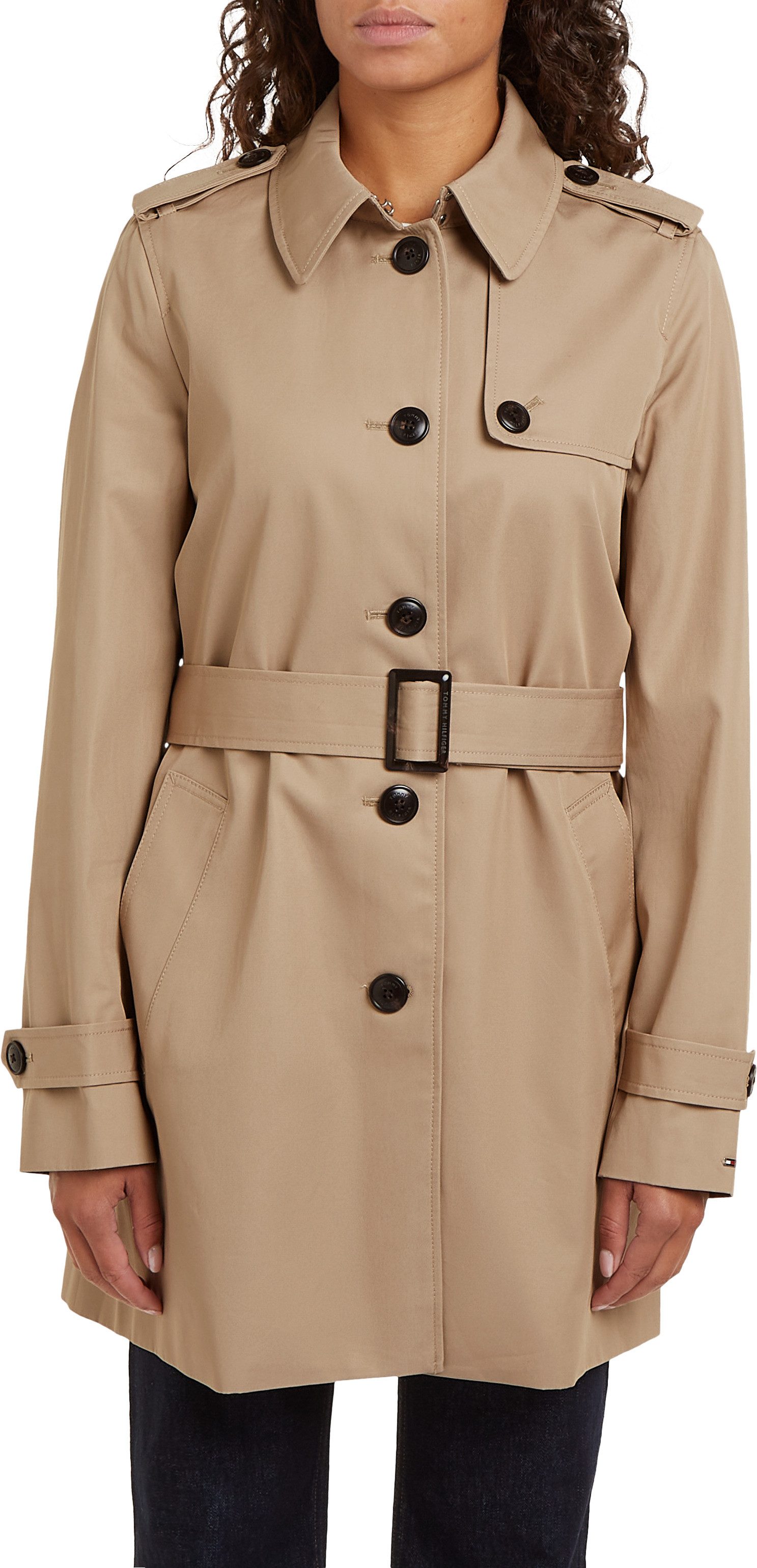 Tommy Hilfiger Lang jack HERITAGE SINGLE BREASTED TRENCH met de kenmerkende trenchdetails &...