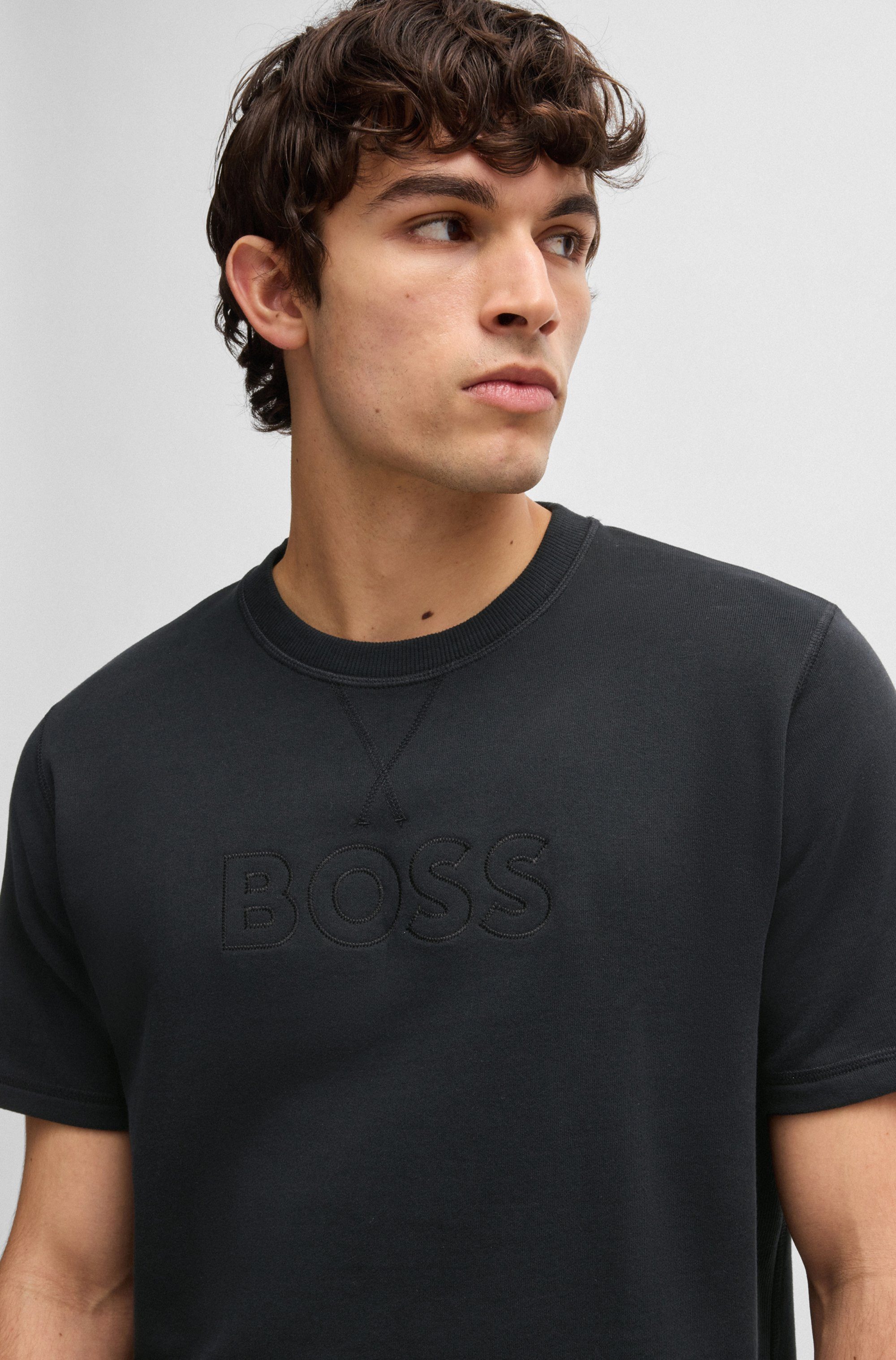 BOSS T-shirt David met groot logoborduursel