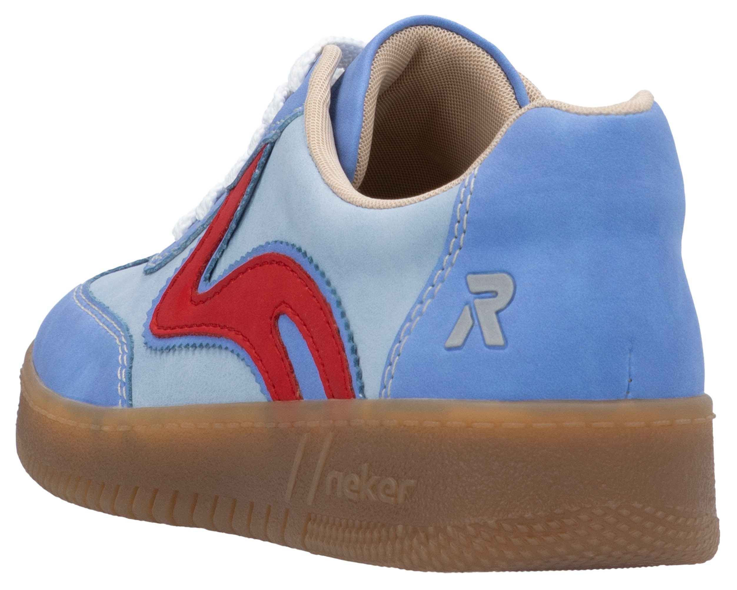 RIEKER Sport Plateausneakers vrijetijdsschoen, lage schoen, veterschoen in vegan uitvoering