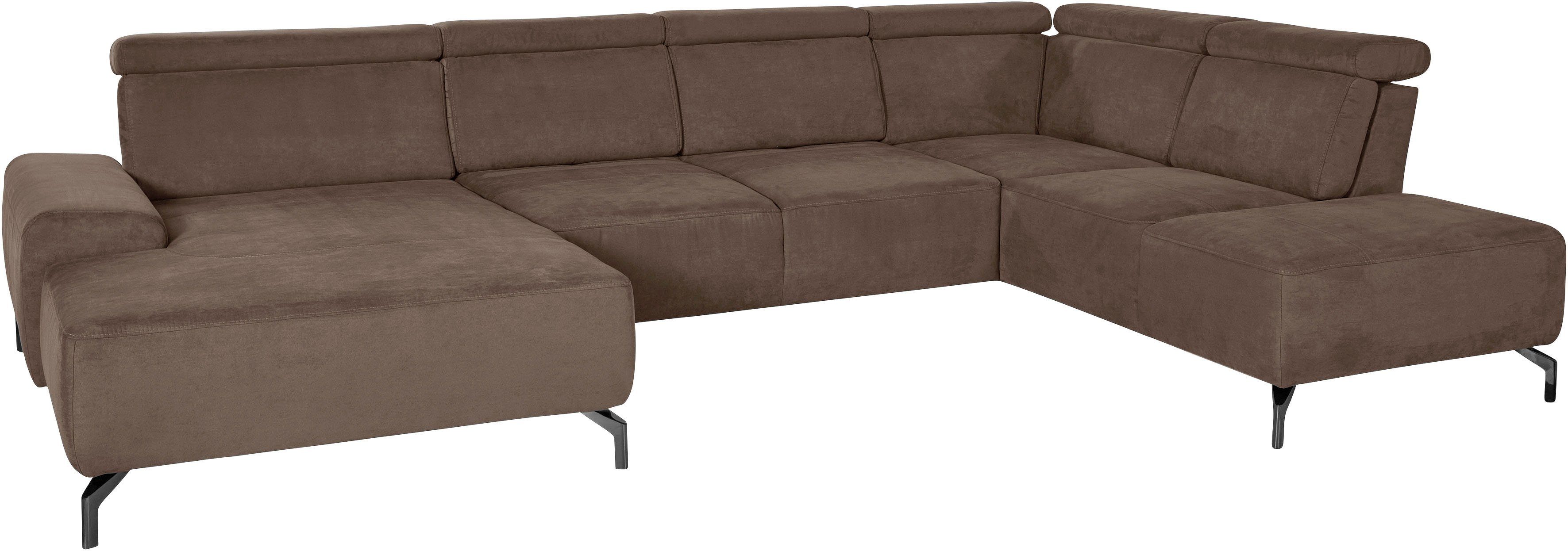 sit&more Zithoek Gizeh U-vorm 15 cm poothoogte, inclusief zitdiepteverstelling en verstelbare hoofdsteun
