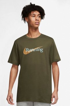 nike runningshirt dri-fit mens running t-shirt groen