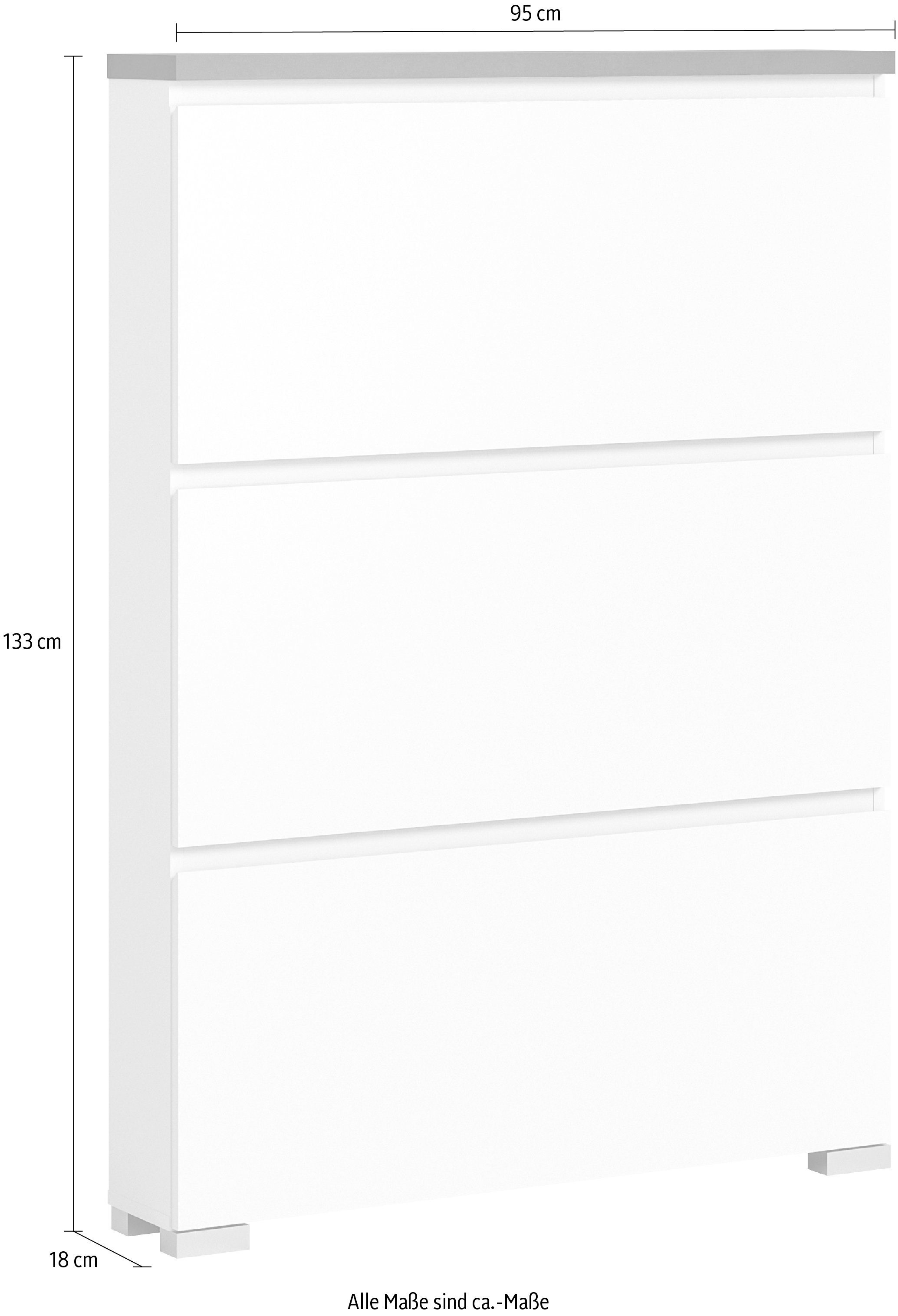 INOSIGN Schoenenkast Skoskap, Diepte 18 cm, 3 Deurtjes met schoenrol, plaats voor 12 paar schoenen