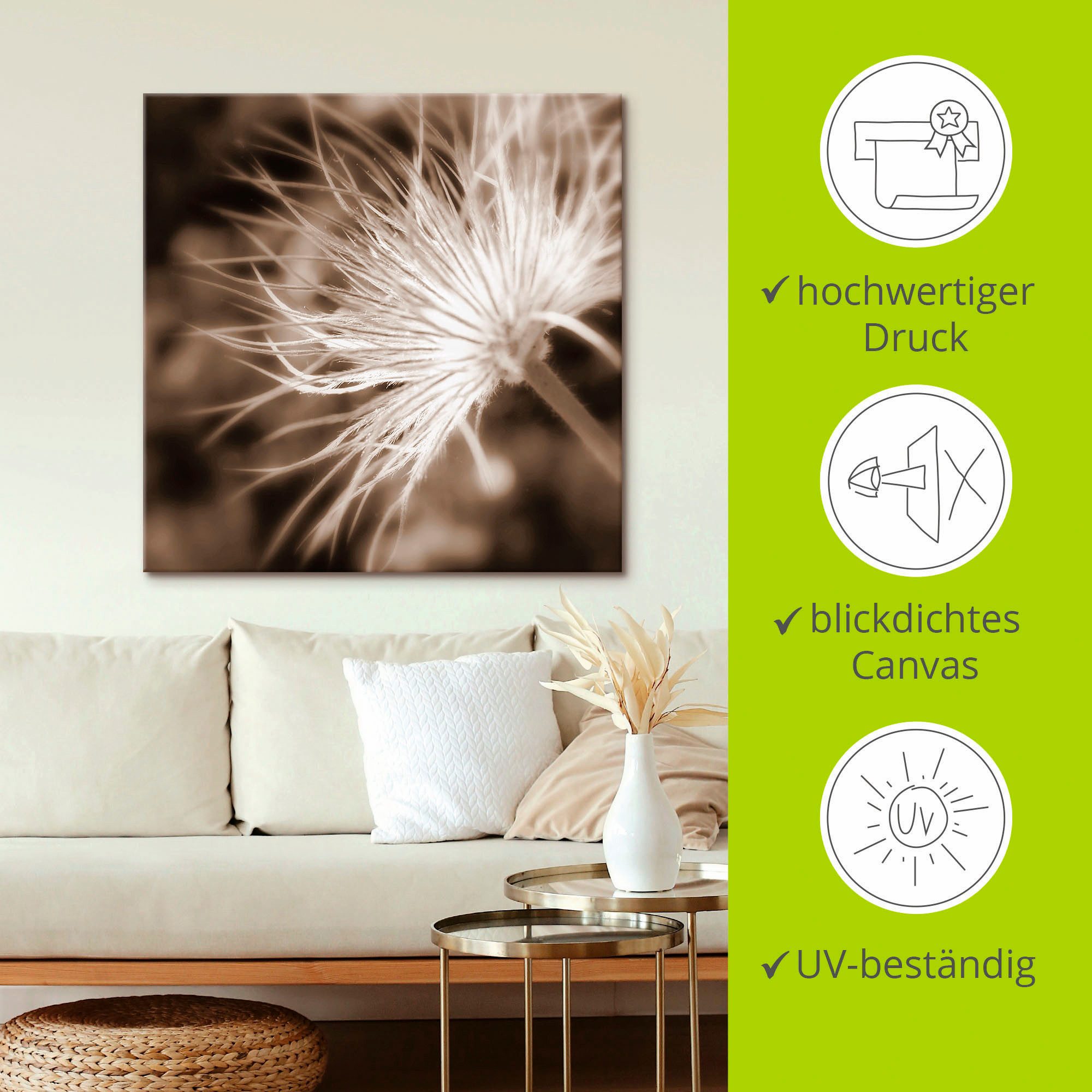 Artland Artprint Licht als een veertje als artprint op linnen, poster in verschillende formaten maten