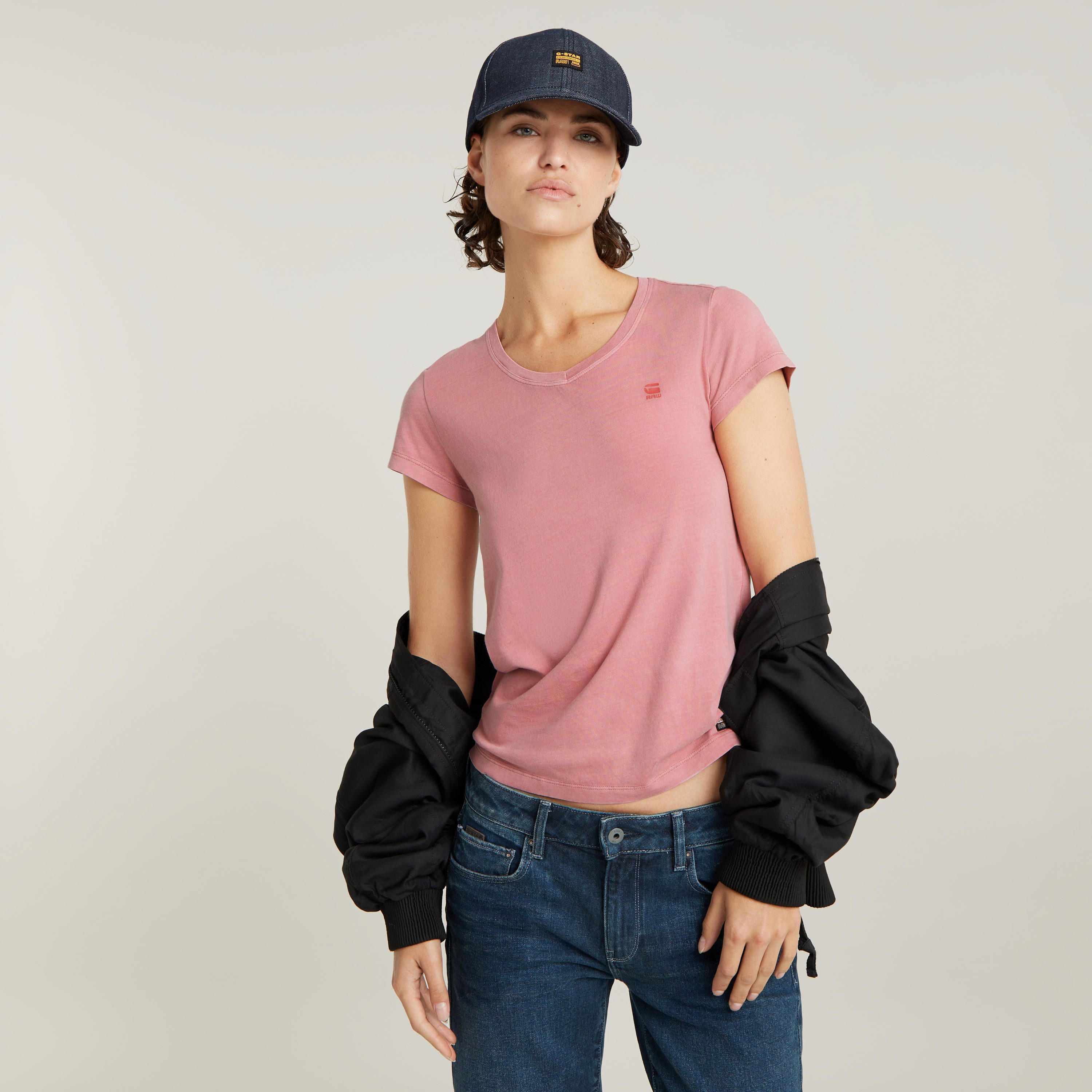 G-Star Raw Slim fit T-shirt met labeldetail model 'Overdyed'