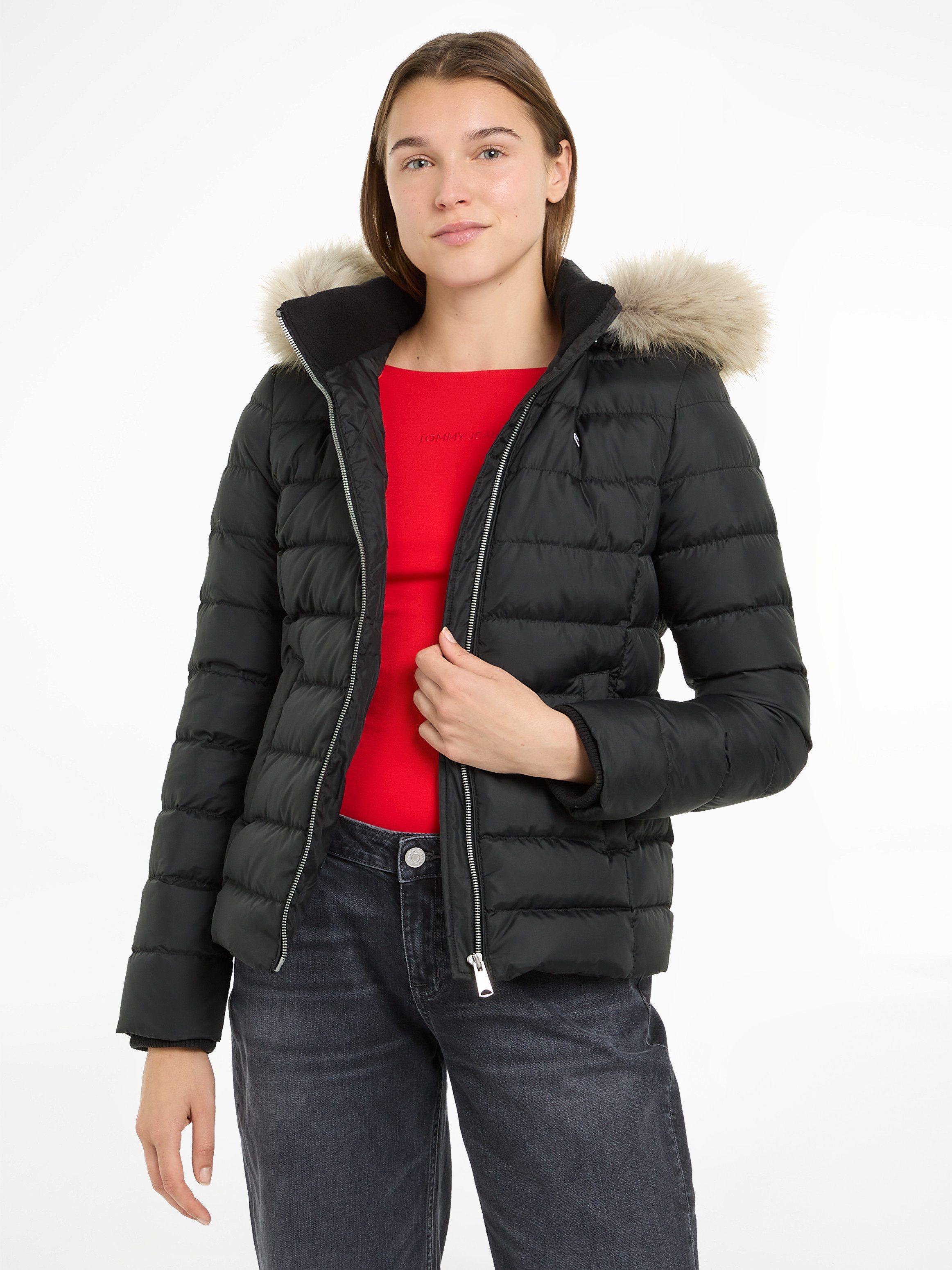 Tommy Jeans Curve Gewatteerde jas TJW BASIC HOODED DOWN JACKET EXT