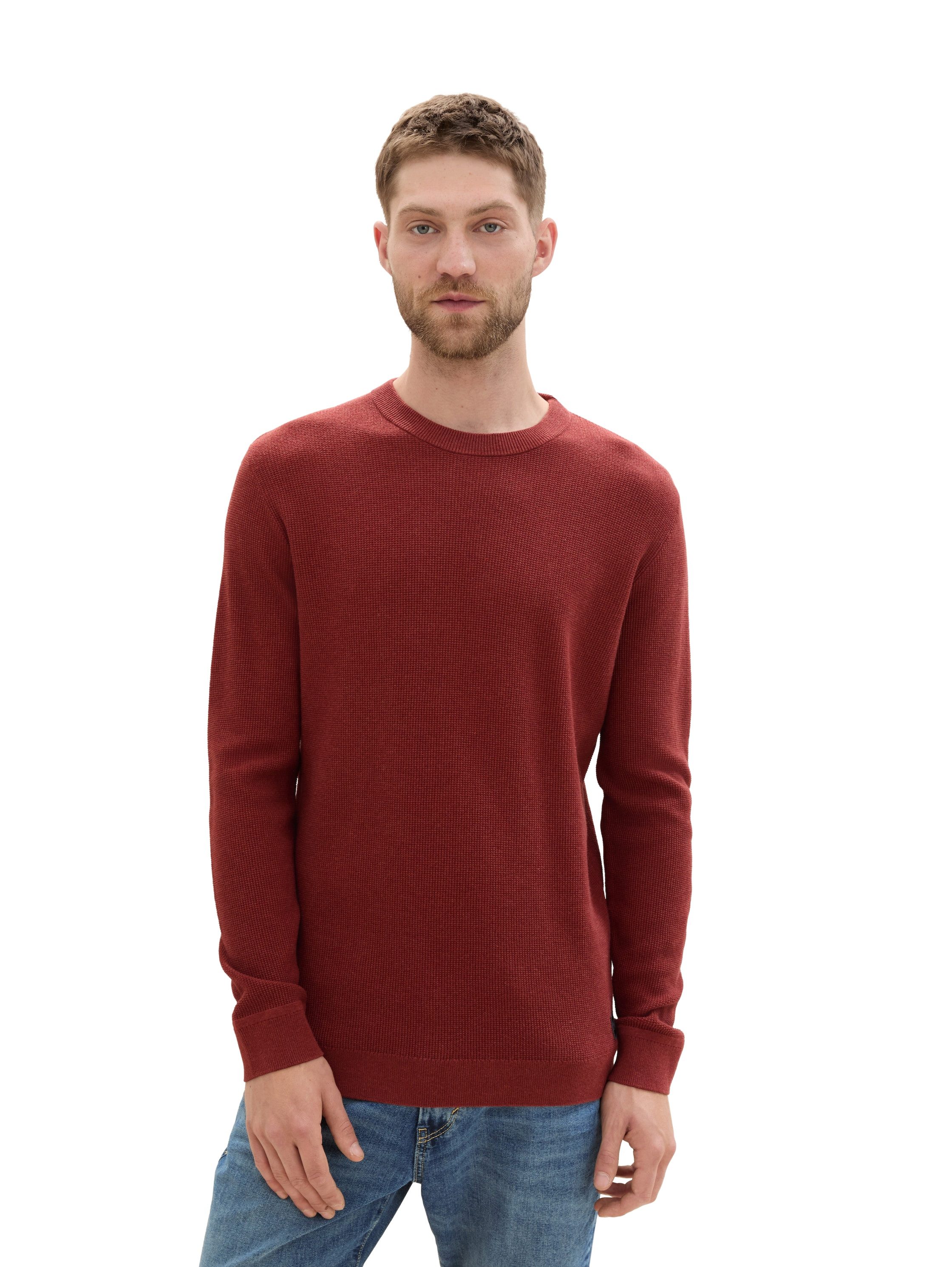 Tom Tailor Trui met ronde hals met een ronde hals heren pullovers maat L rood