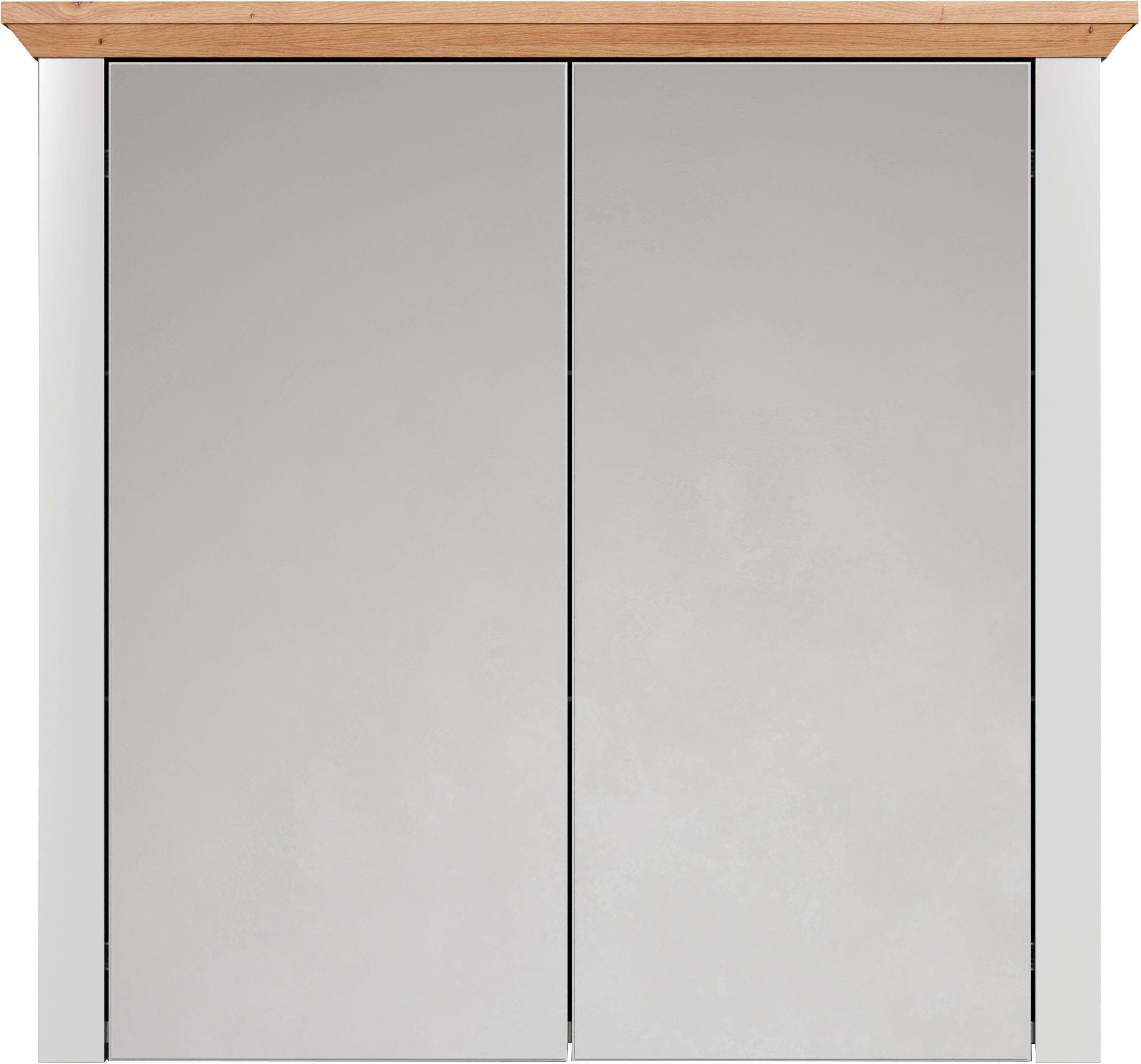 home affaire spiegelkast artisan imitatie-eiken en lichtgrijs, mat, bxhxd: ca. 78x73x24 cm grijs