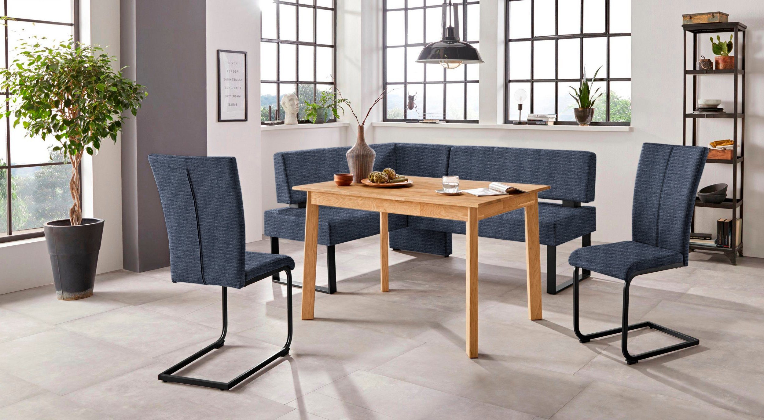 Home affaire Hoekbank Oliver met metalen frame, keukenbank verschillende hoezen cord eetkamerbank ottos choice