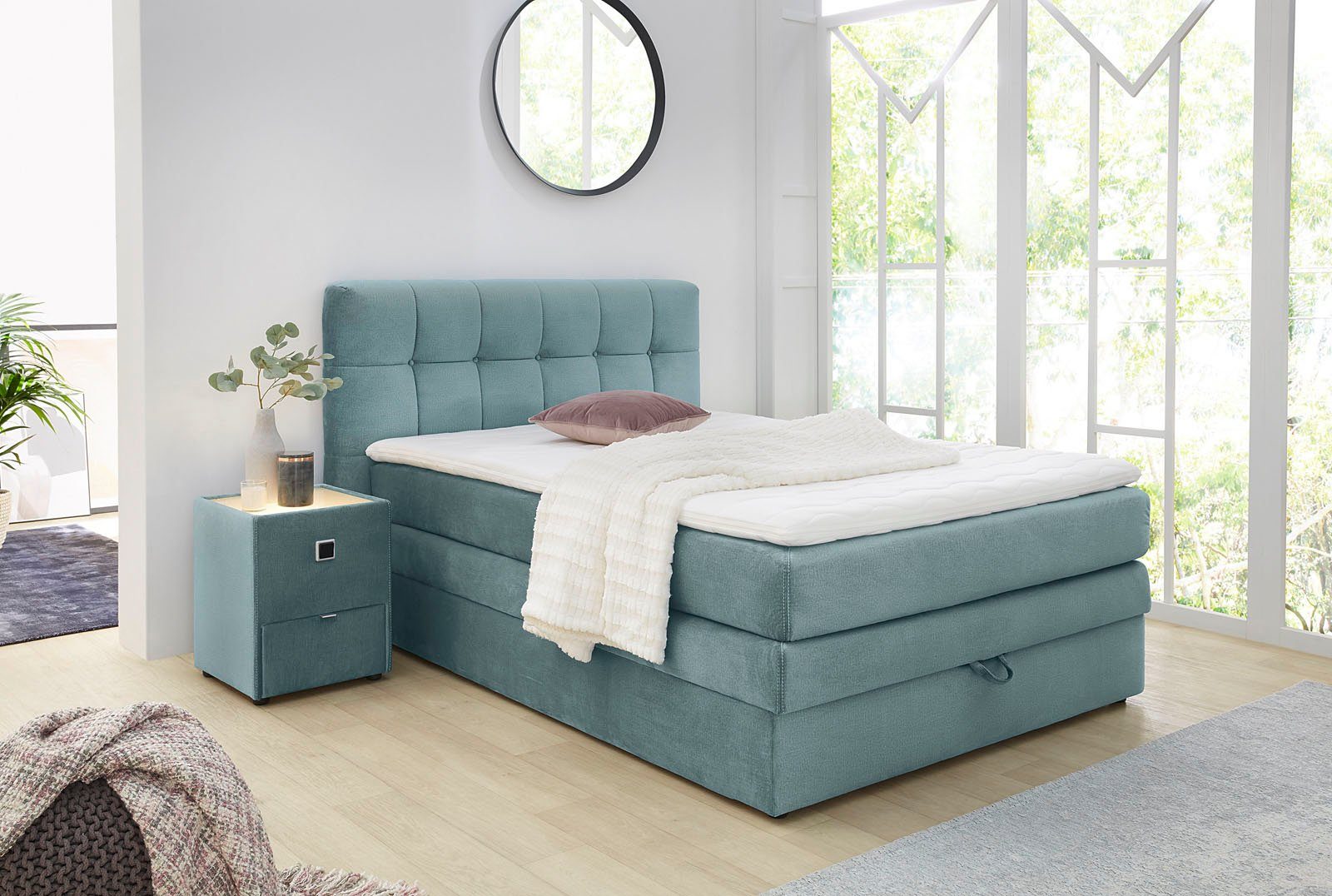 Jockenhöfer Gruppe Boxspring AMY boxsprings blauw