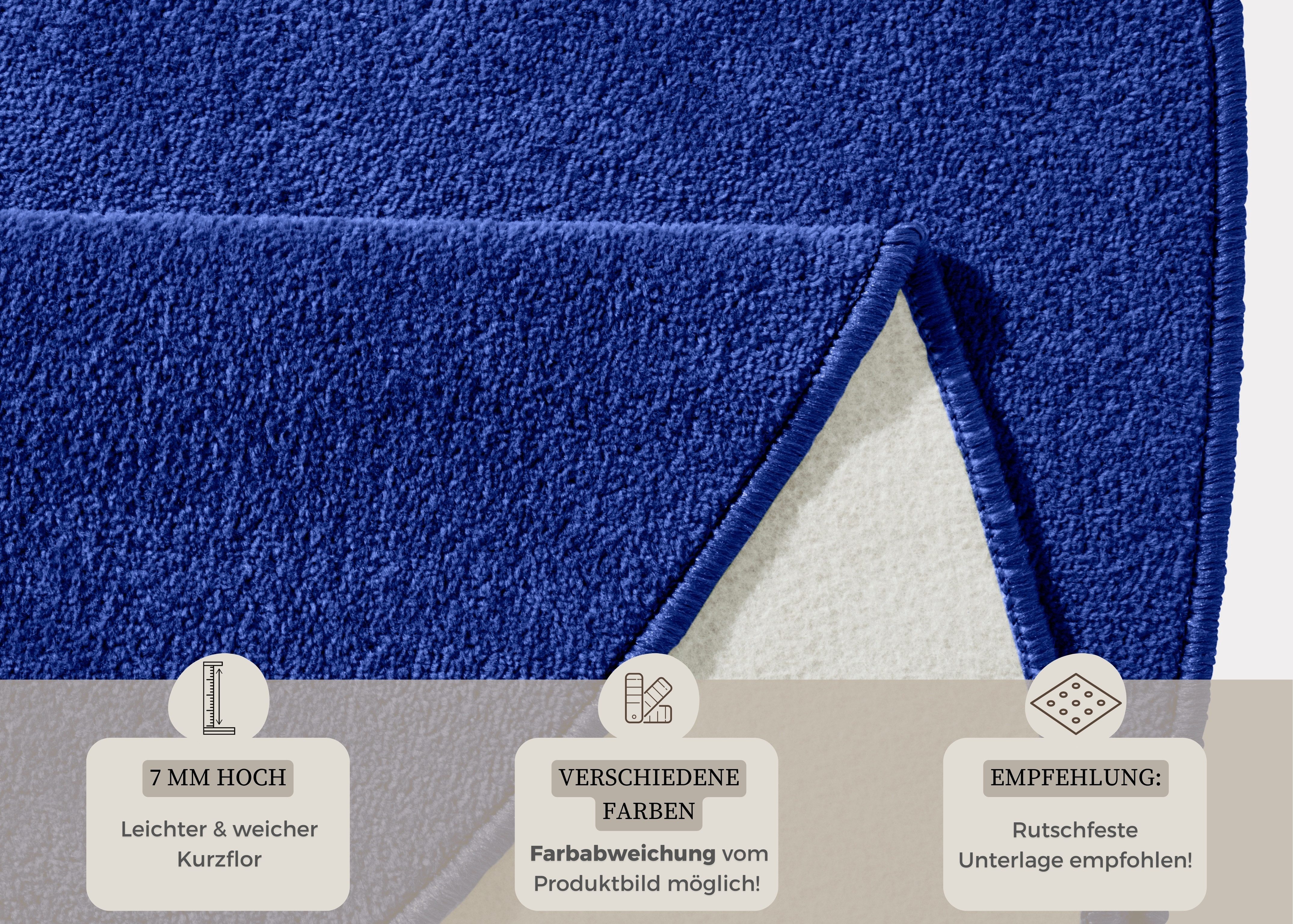 HANSE Home Vloerkleed Fancy Korte pool, zacht, uni, woonkamer, slaapkamer, eetkamer