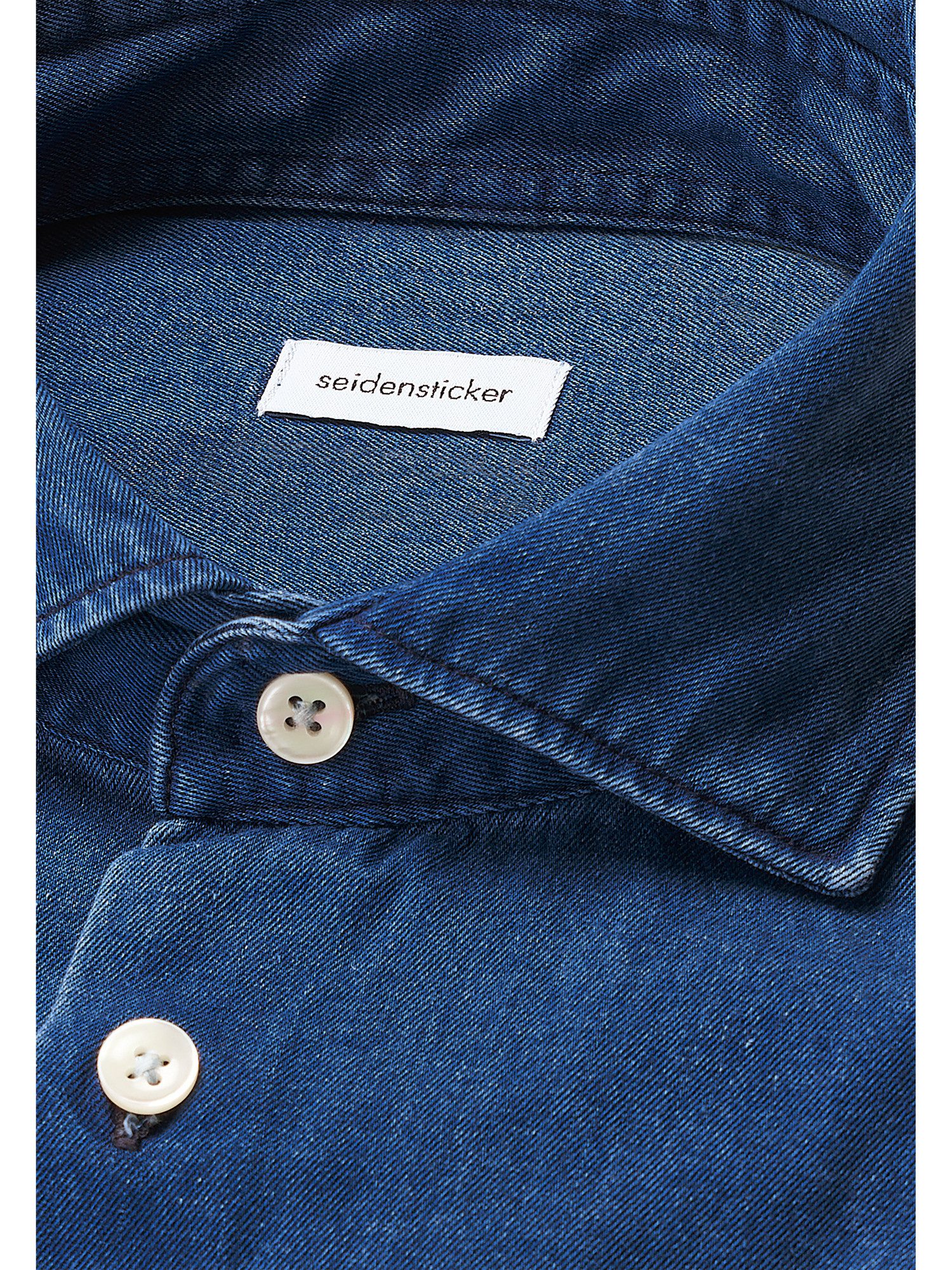 seidensticker Businessoverhemd Zwarte roos Regular 1/1 Kent kraag denim