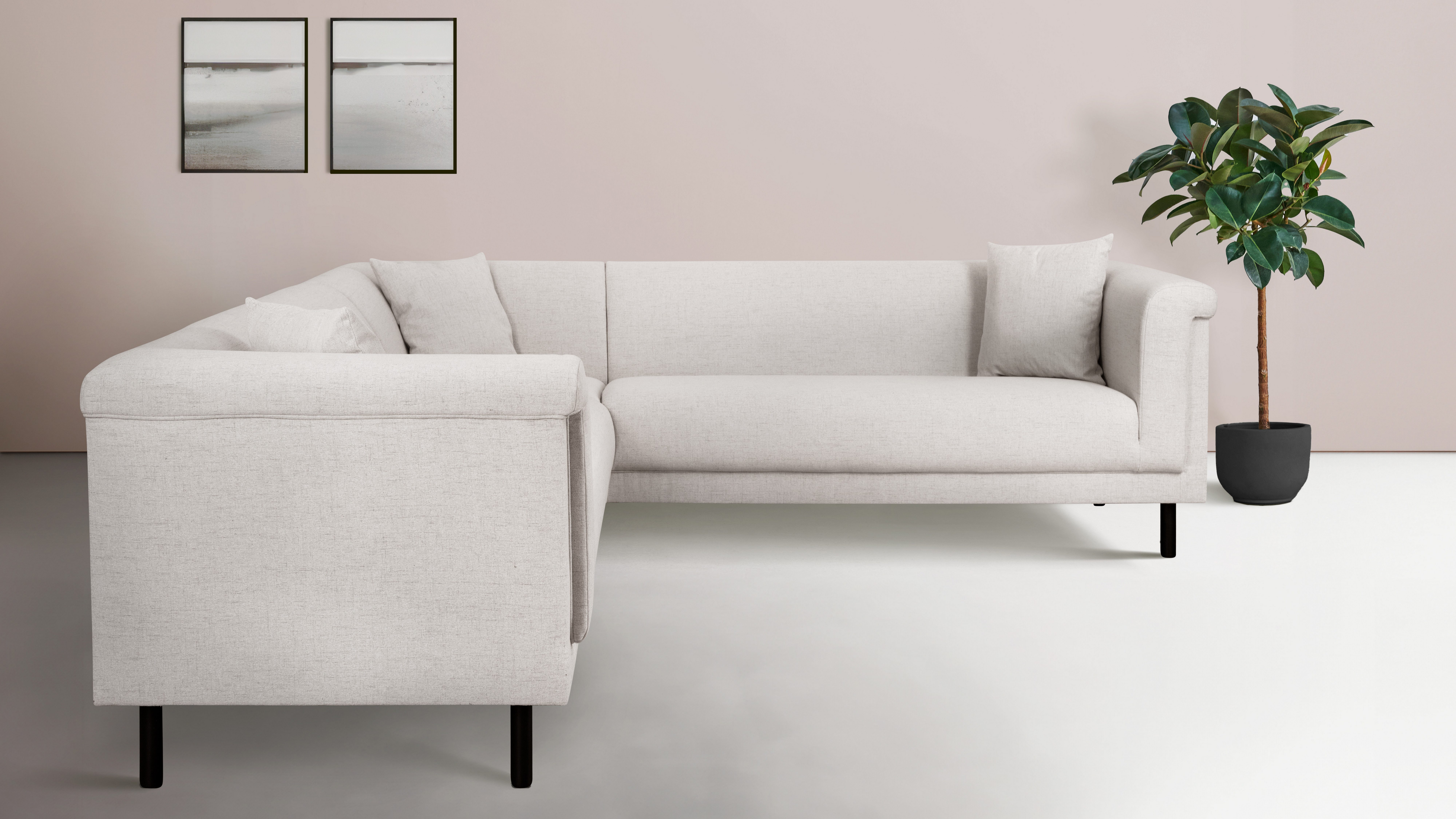 INOSIGN Hoekbank AGNIA L-vorm BxDxH: 244x244x71 cm incl. sierkussen, gelijkbenig, ook in cord
