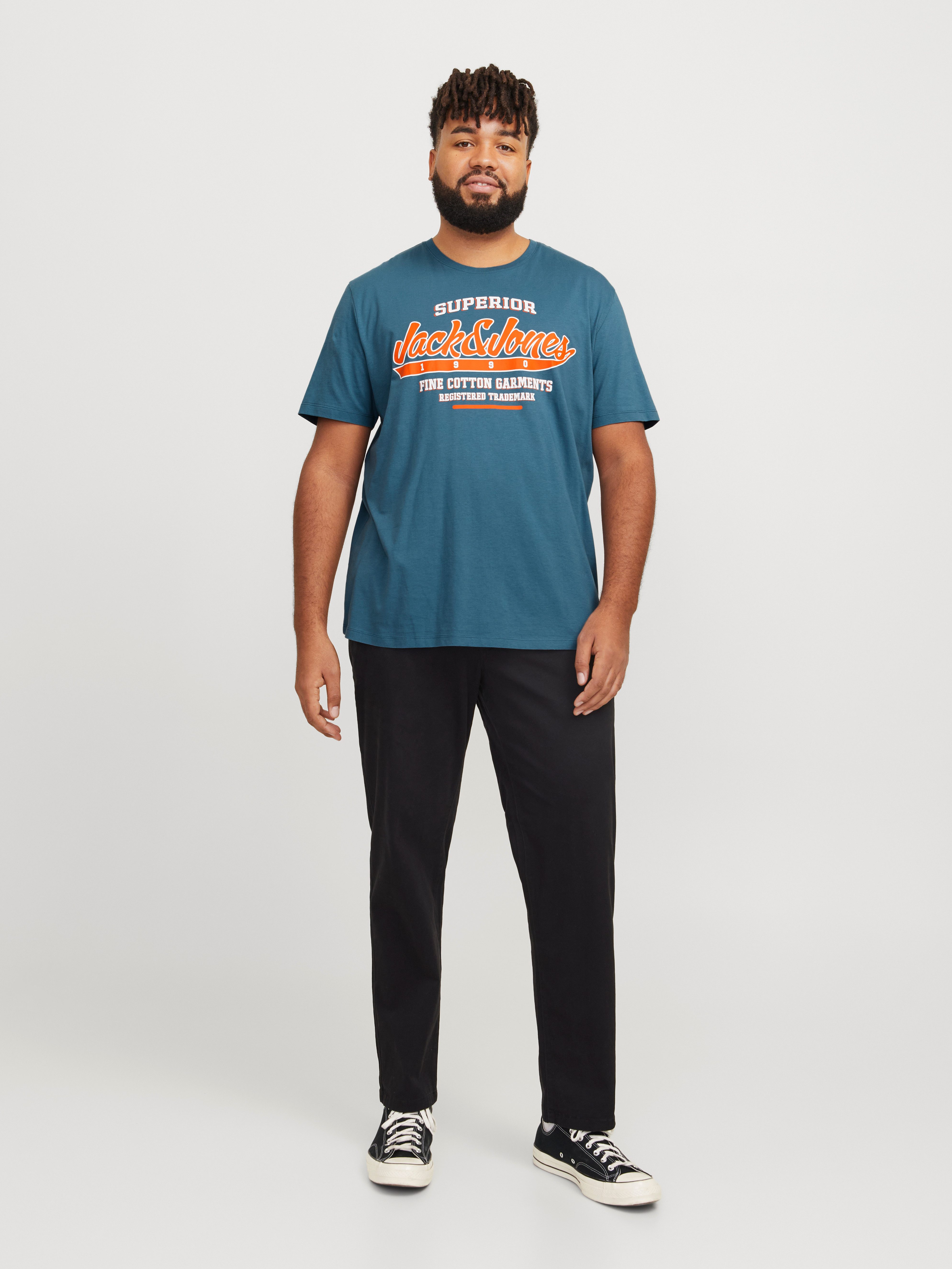 Jack & Jones PlusSize T-shirt JJELOGO TEE SS O-NECK 2 COL AW24 S PLS