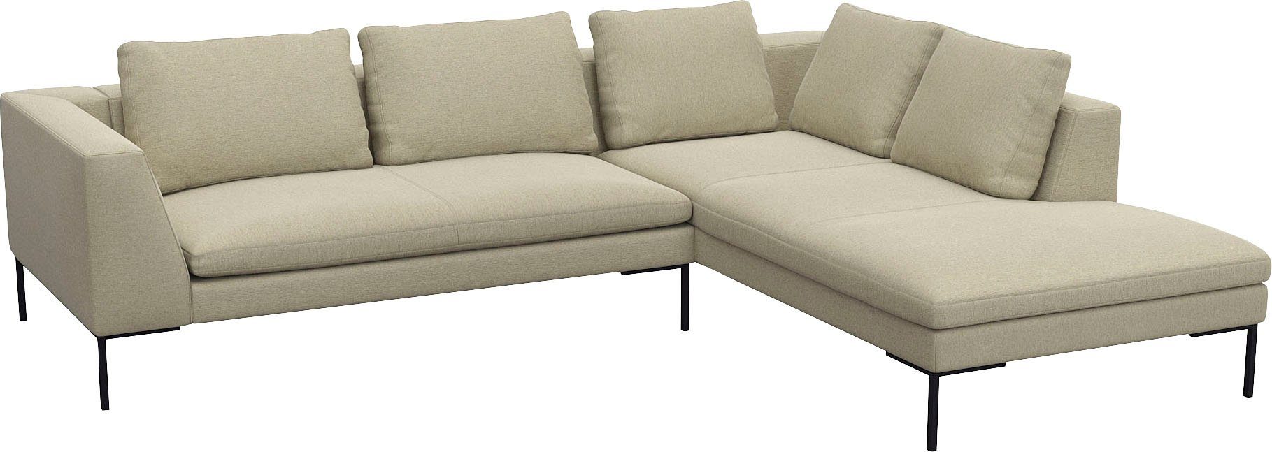 FLEXLUX Hoekbank Loano, supercomfortabel zitcomfort door koudschuim in de zitting moderne bank, vrij in de ruimte te plaatsen, losse kussens, l-vorm