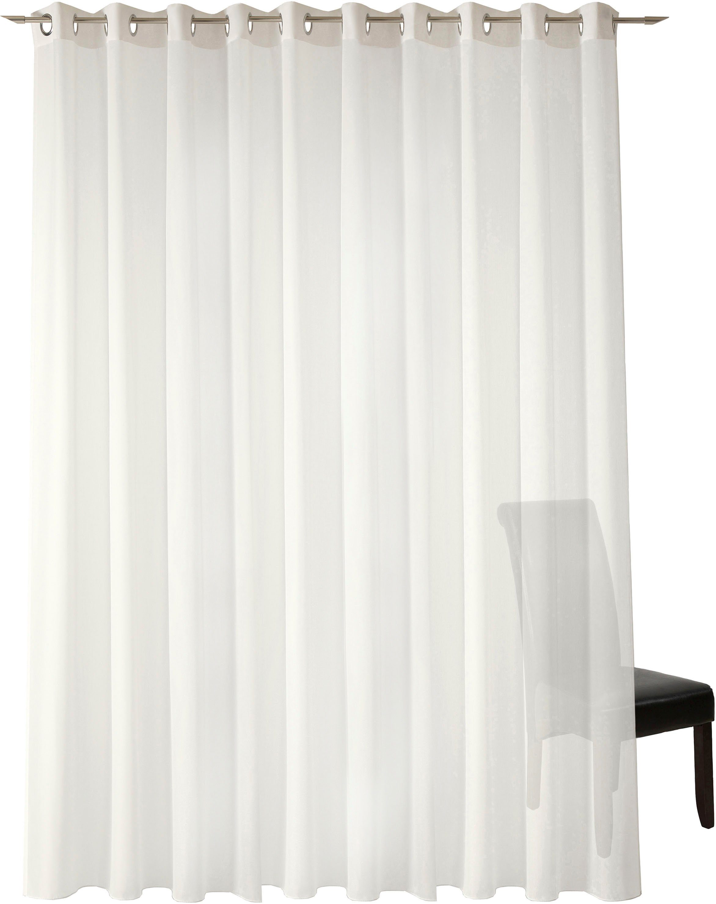 Neutex for you! Gordijn Kiss Effen in natuurlijke uitstraling, op maat (1 stuk) kant & klaar gordijnen maat 450 cm x 120 cm wit