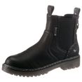 mustang shoes chelsea-boots met contrastkleurige doorstiknaad zwart