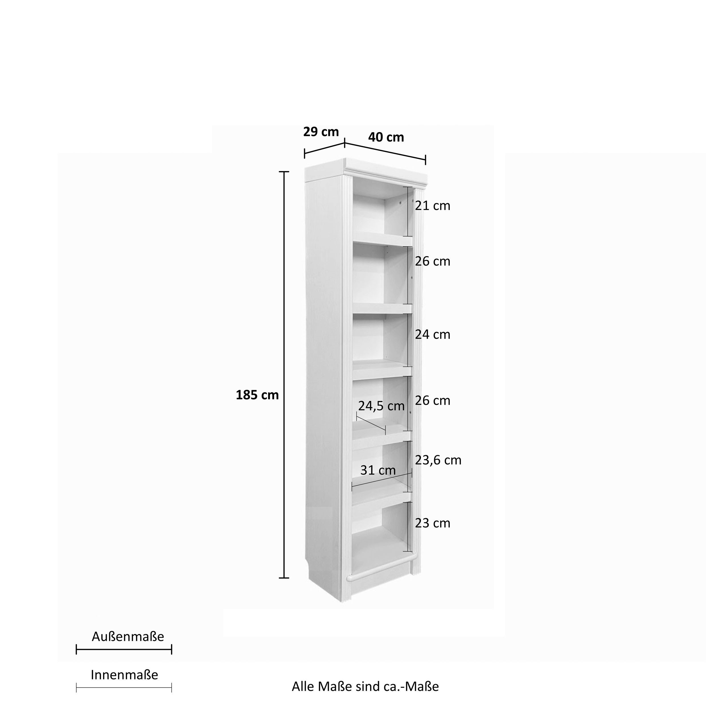 Home affaire Boekenkast Soeren van massief grenen, in 2 hoogten, diepte 29 cm, met veel bergruimte