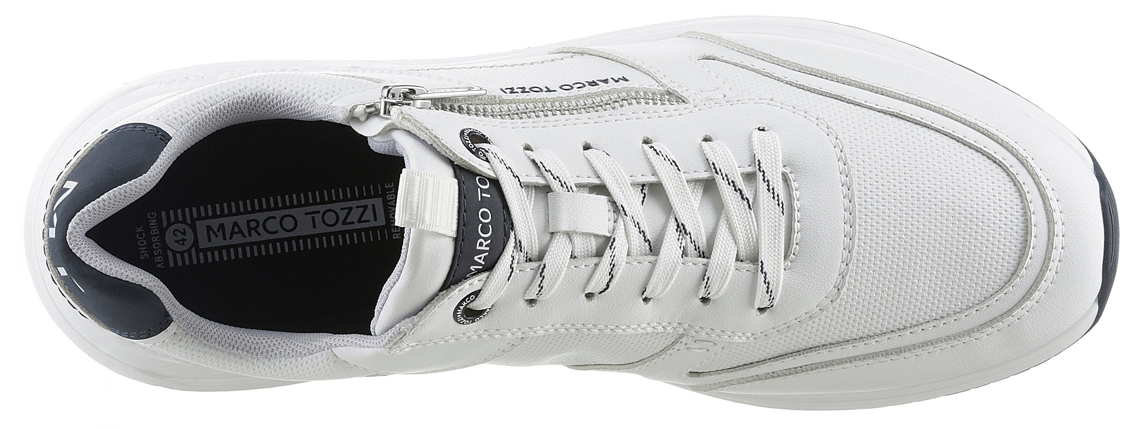 Marco Tozzi Sneakers met sleehak , vrijetijdsschoen, halfschoen, veterschoen met praktische rits