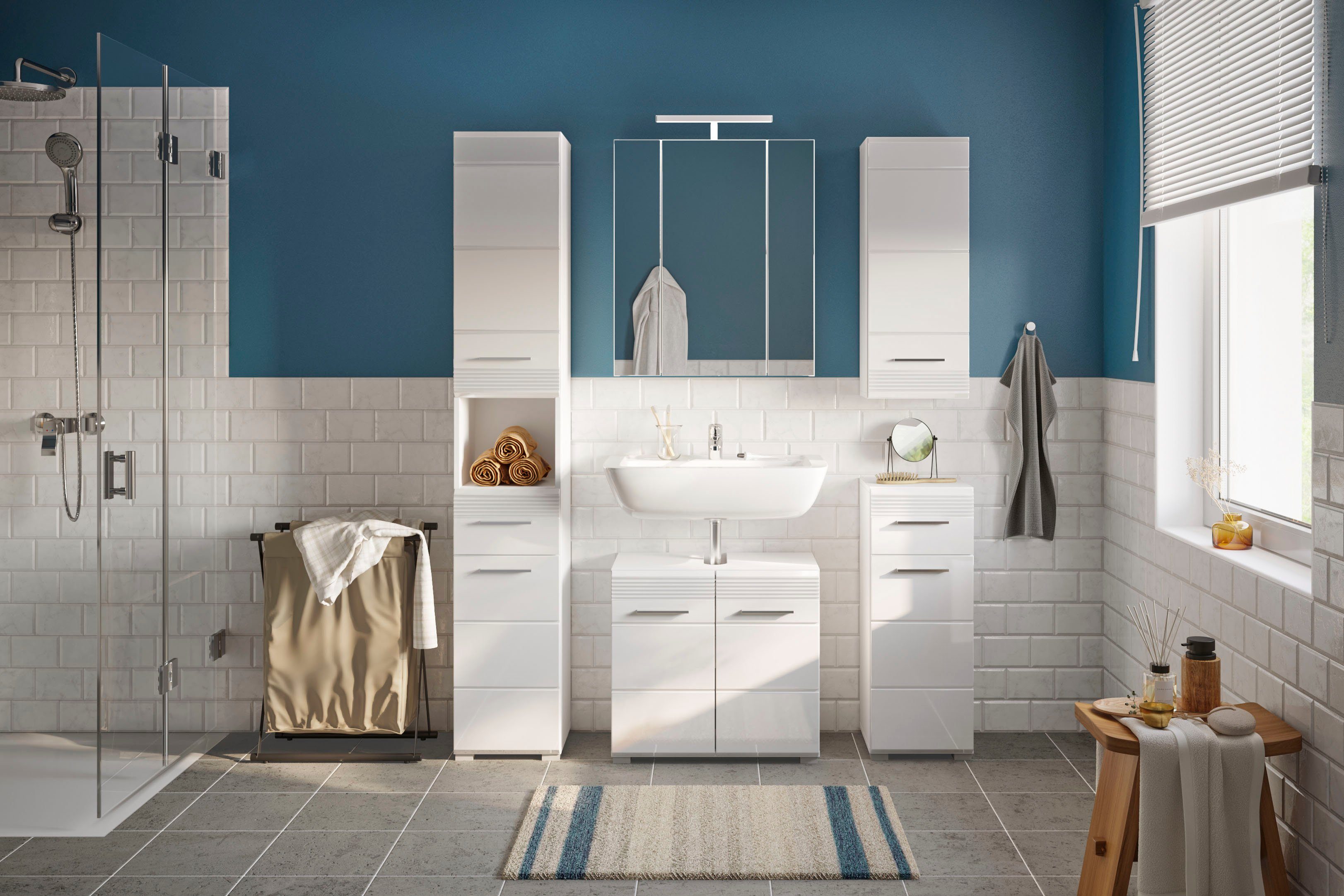 INOSIGN Onderkast Malmö, breedte 30 cm, 1 deur (deurhengsel verwisselbaar), 1 lade in verschillende kleuren verkrijgbaar, badkamermeubels, badkamerkast, commode, badkamer