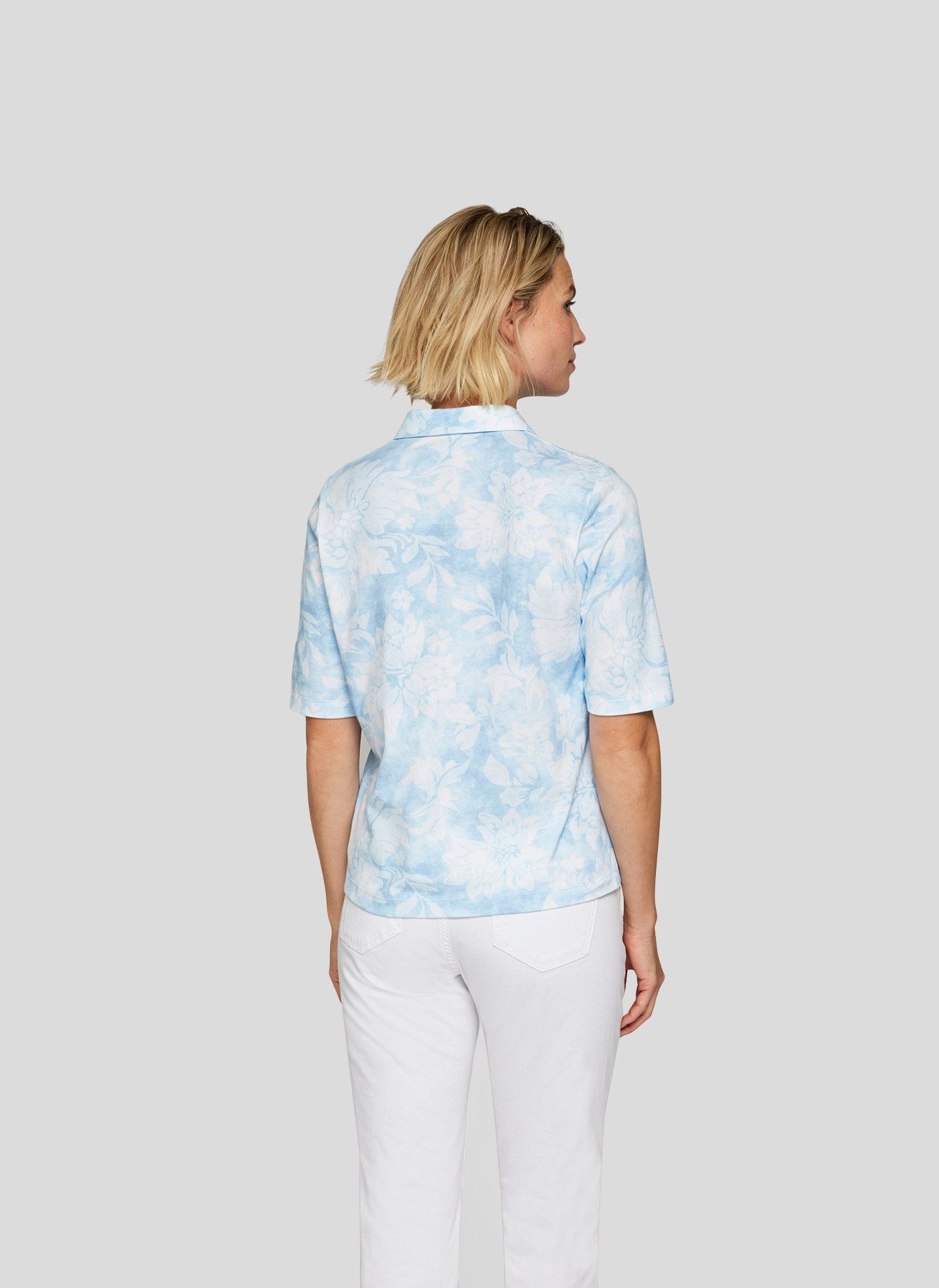 Rabe Poloshirt met een bloemmotief