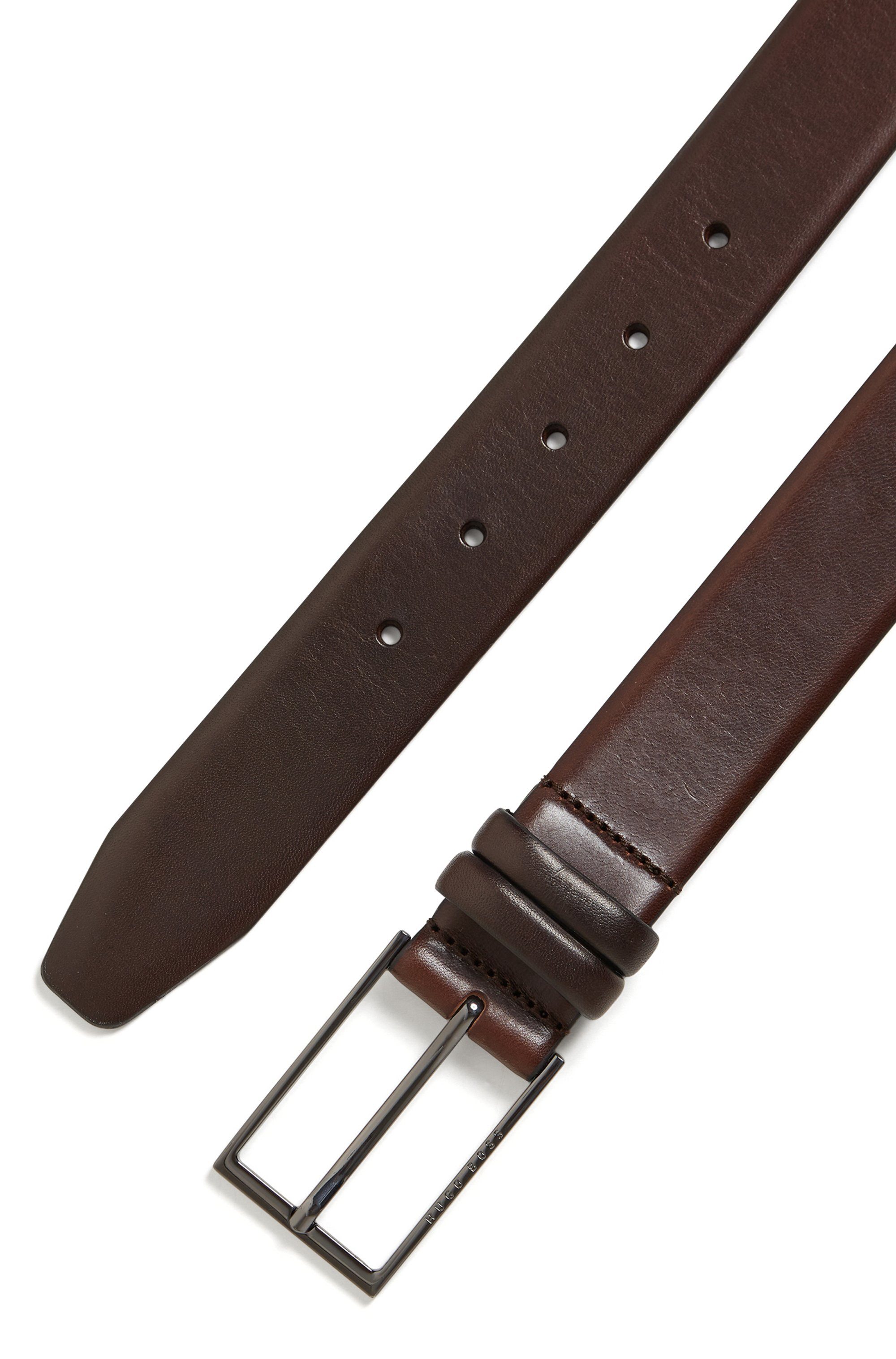 Boss Leren riem CARMELLO van gelooid leer met hugo boss logo-embossing op metalen sluiting
