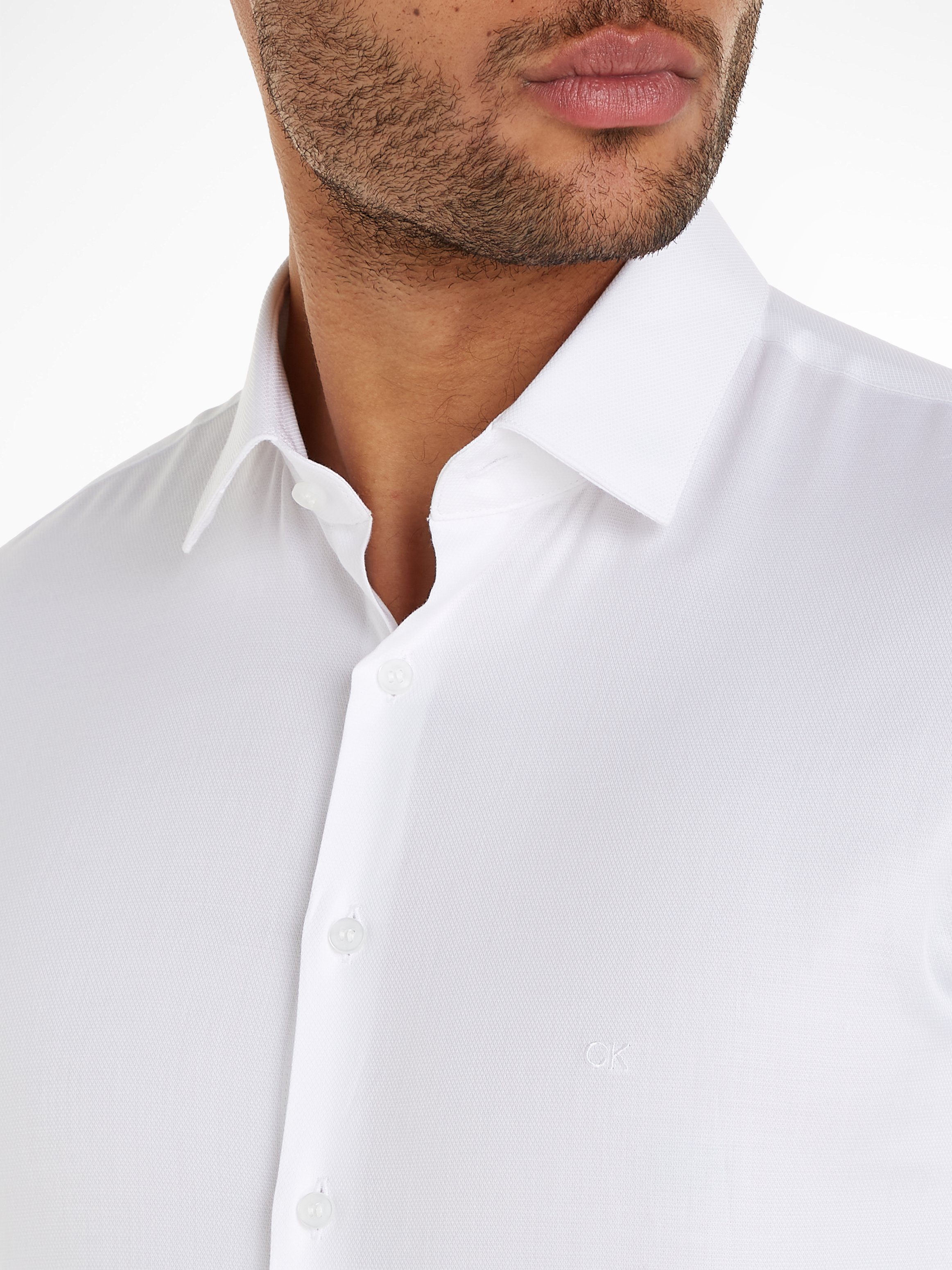 Calvin Klein Overhemd met lange mouwen TONAL STRUCTURE SLIM SHIRT