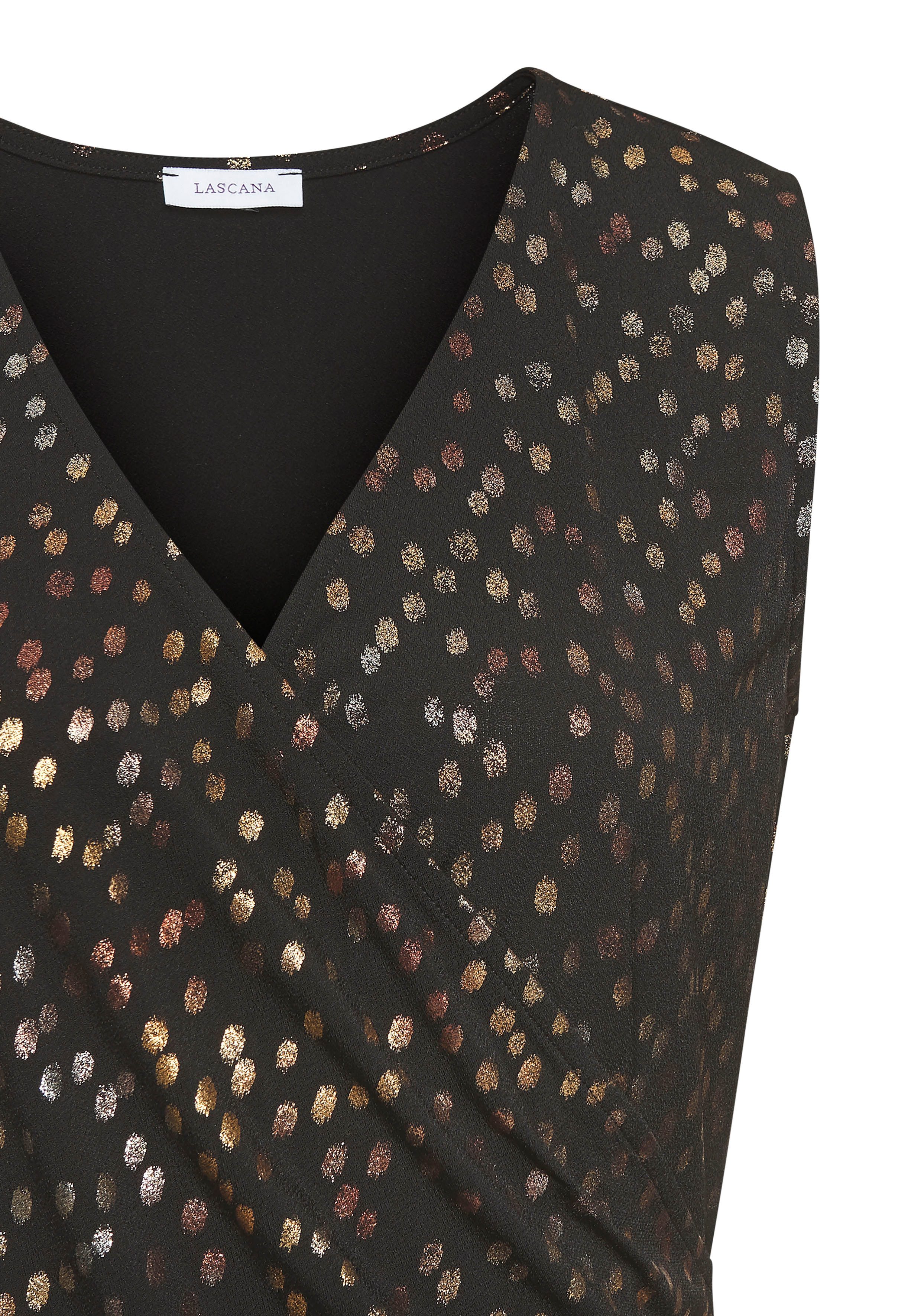Lascana Tanktop in wikkel-look blousetop met alloverprint en zijraffing