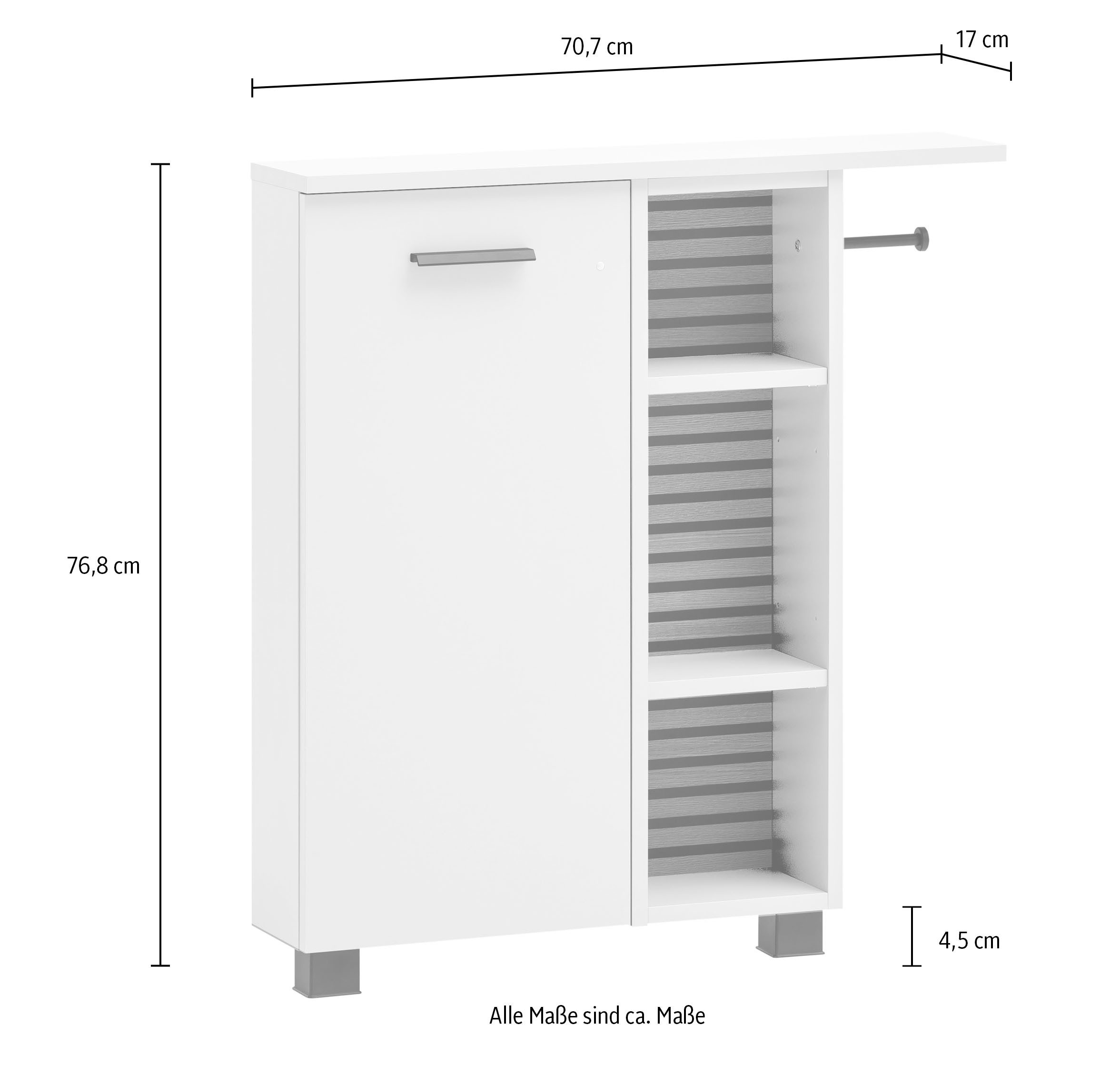 Schildmeyer Smalle kast Katta, breedte 70 cm Rek links of rechts te monteren