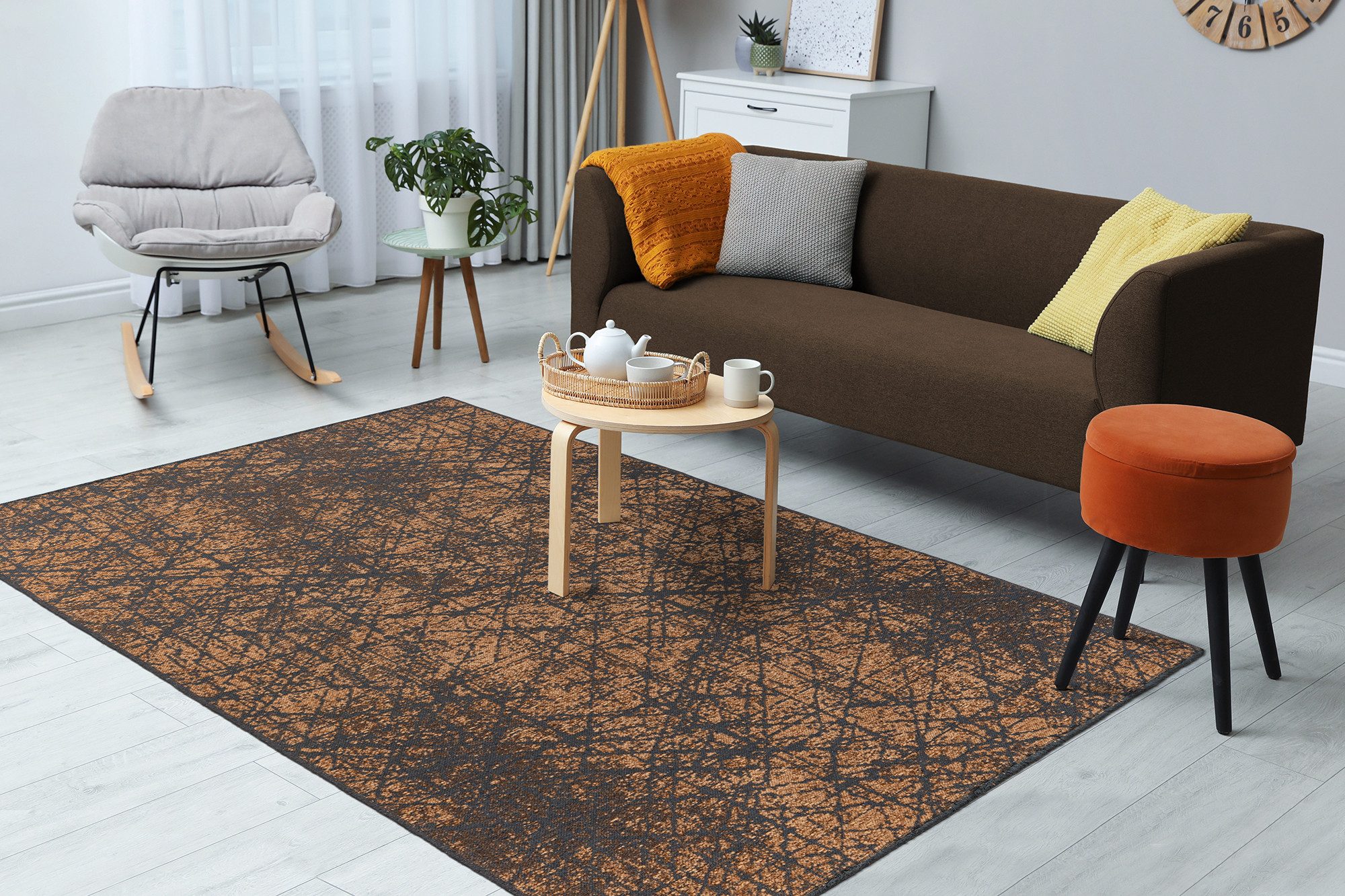 Kayoom Vloerkleed Kalea 225 Vlakweefsel tapijt met reliëfontwerp, used-look, moderne kleuren