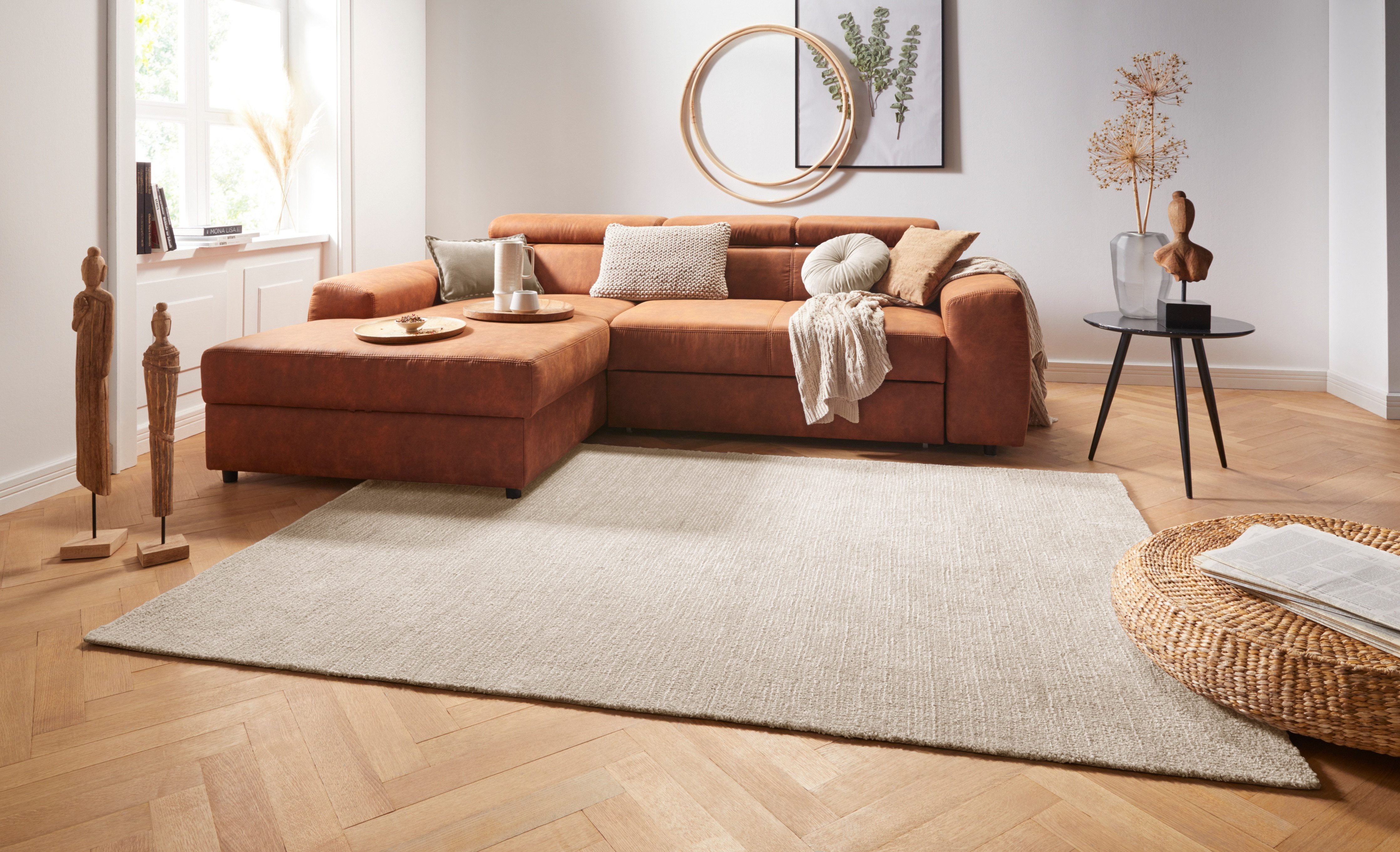 HANSE Home Vloerkleed Supersoft Kortpolig, loper modern, effen, woonkamer, slaapkamer moderne vloerkleden maat 80 cm x 150 cm x 10 mm beige