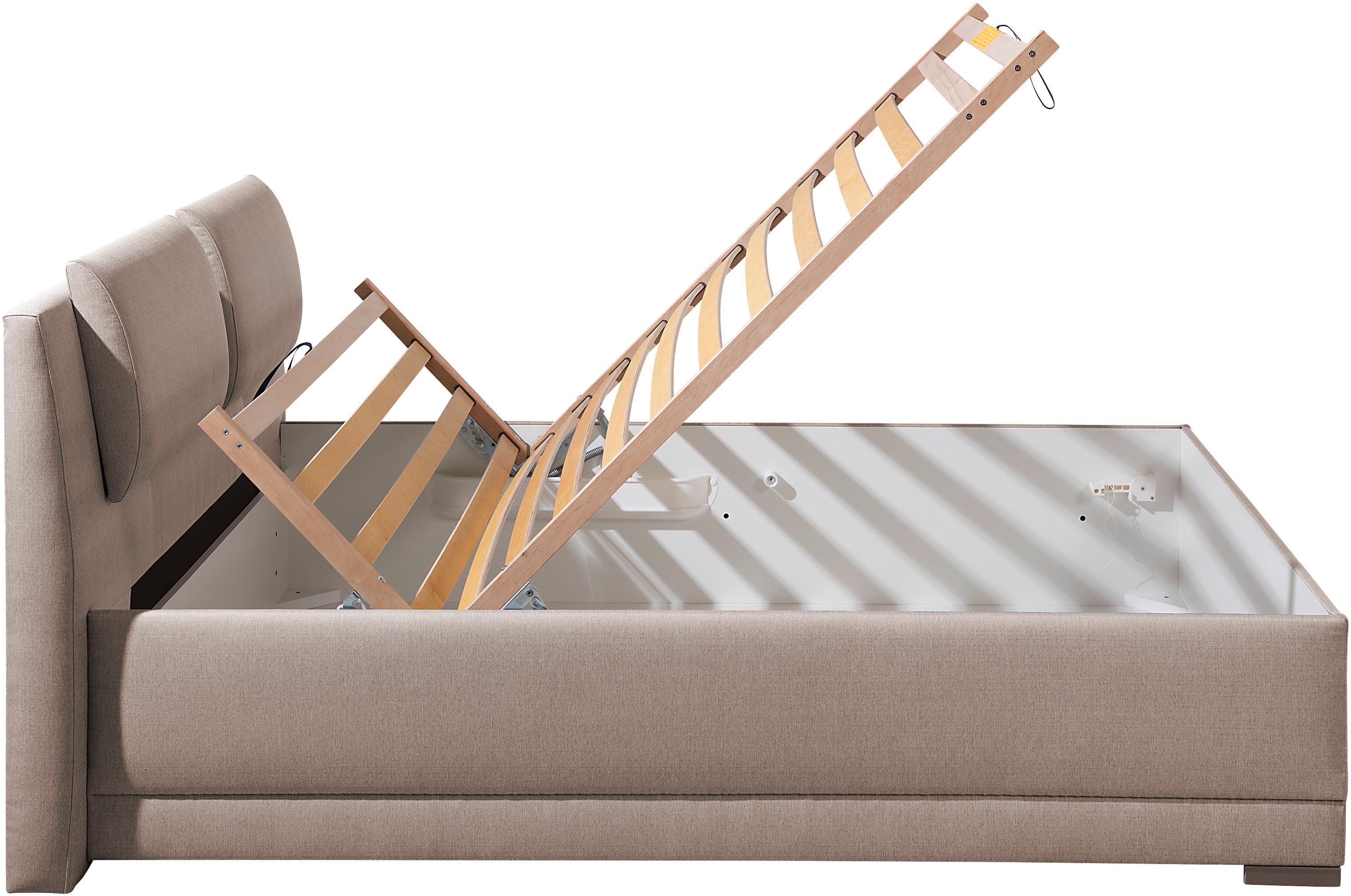 Maintal Gestoffeerd bed Oderzo met bedkist, verstelbare hoofdsteun, matrassen in h2 of h3 ter keuze