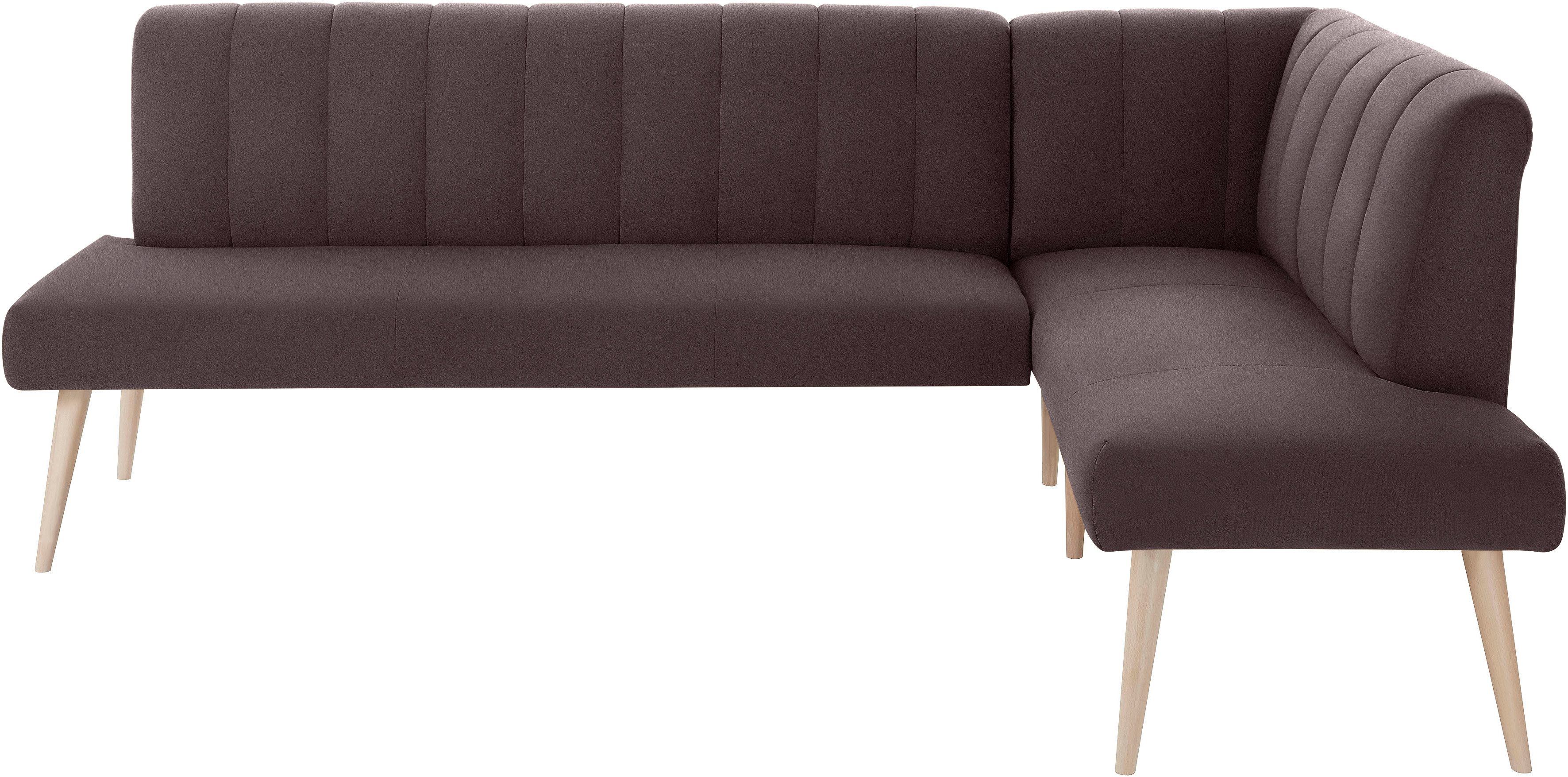 exxpo - sofa fashion Hoekbank Costa, moderne rugstikking, comfortabel en elegant, hoge houten voet