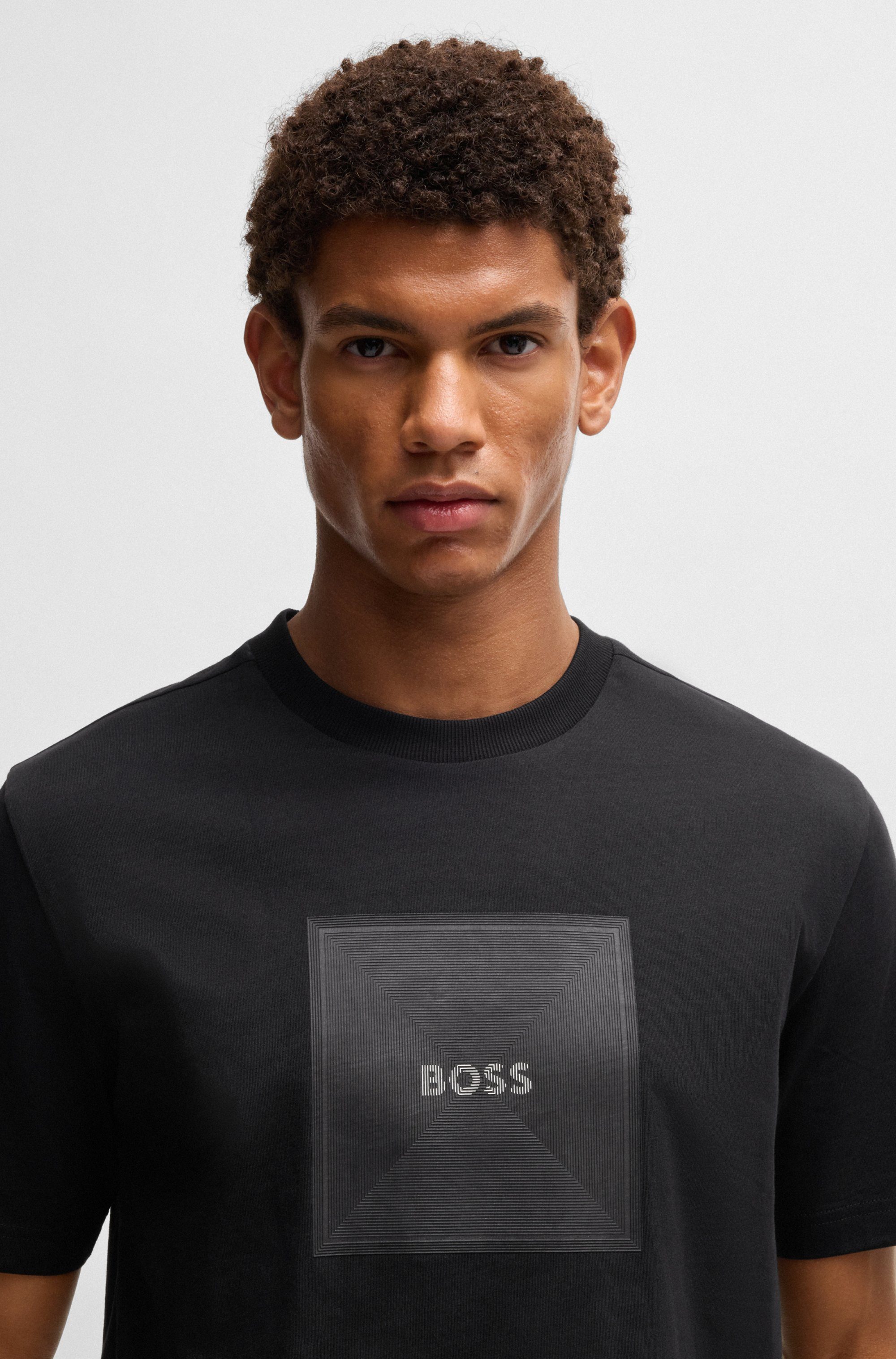 BOSS GREEN T-shirt Tee Logo Rib met grote print