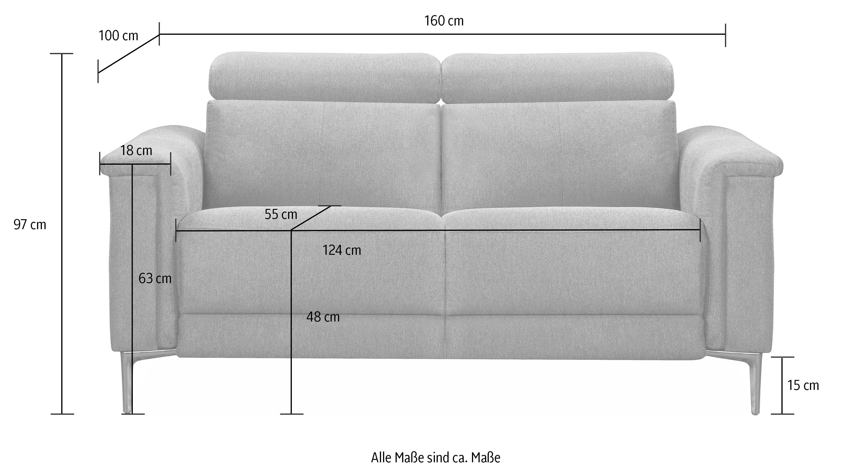 Places of Style 2-zitsbank Lund handmatige of elektrische relaxfunctie en usb-a,