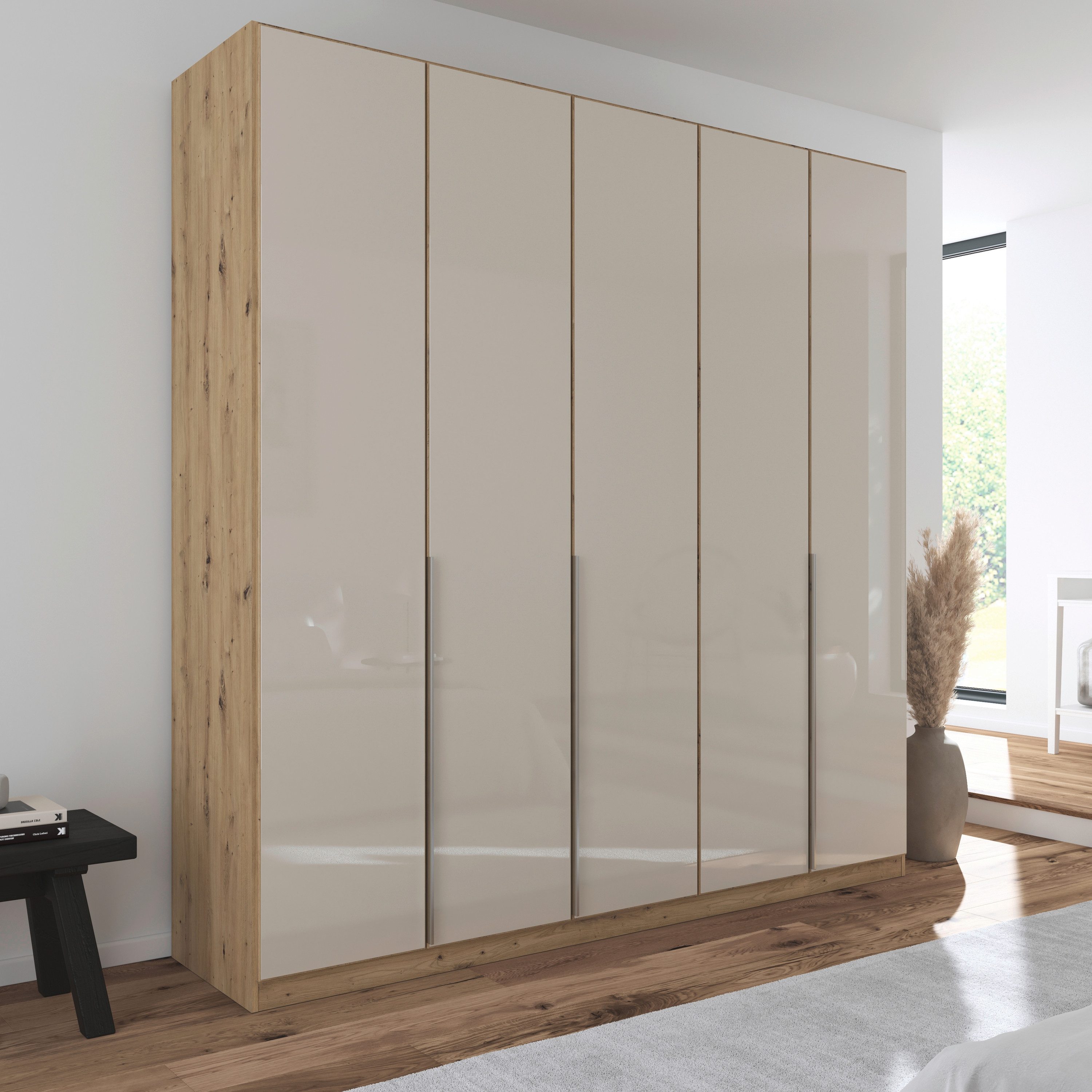 rauch Draaideurkast Kledingkasten kast garderobe AGORDO met glazen front doordachte binnenuitrusting, in 6 breedtes en 2 hoogtes made in germany