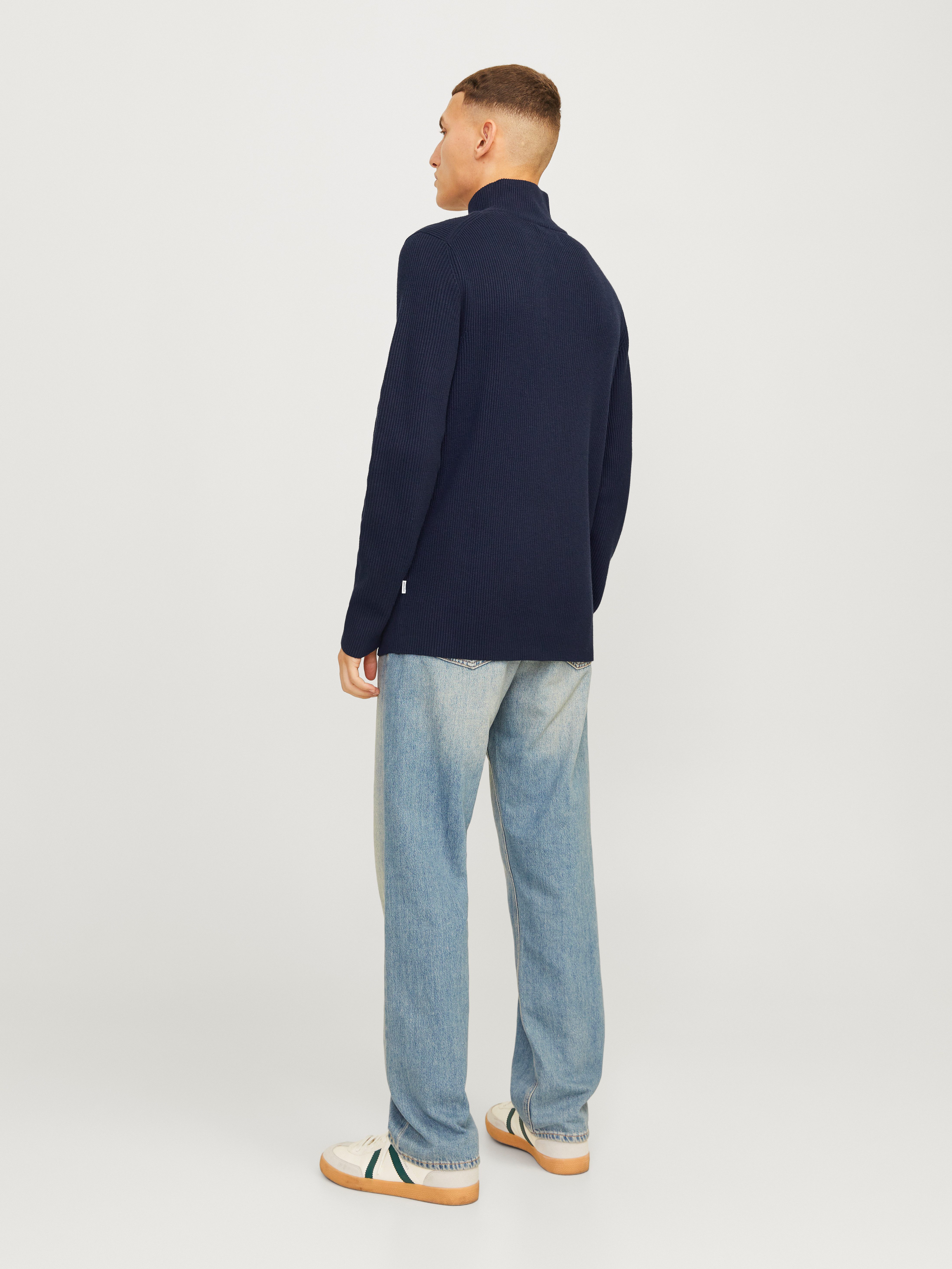 Jack & Jones Schipperstrui JJEPERFECT KNIT HALF ZIP SN