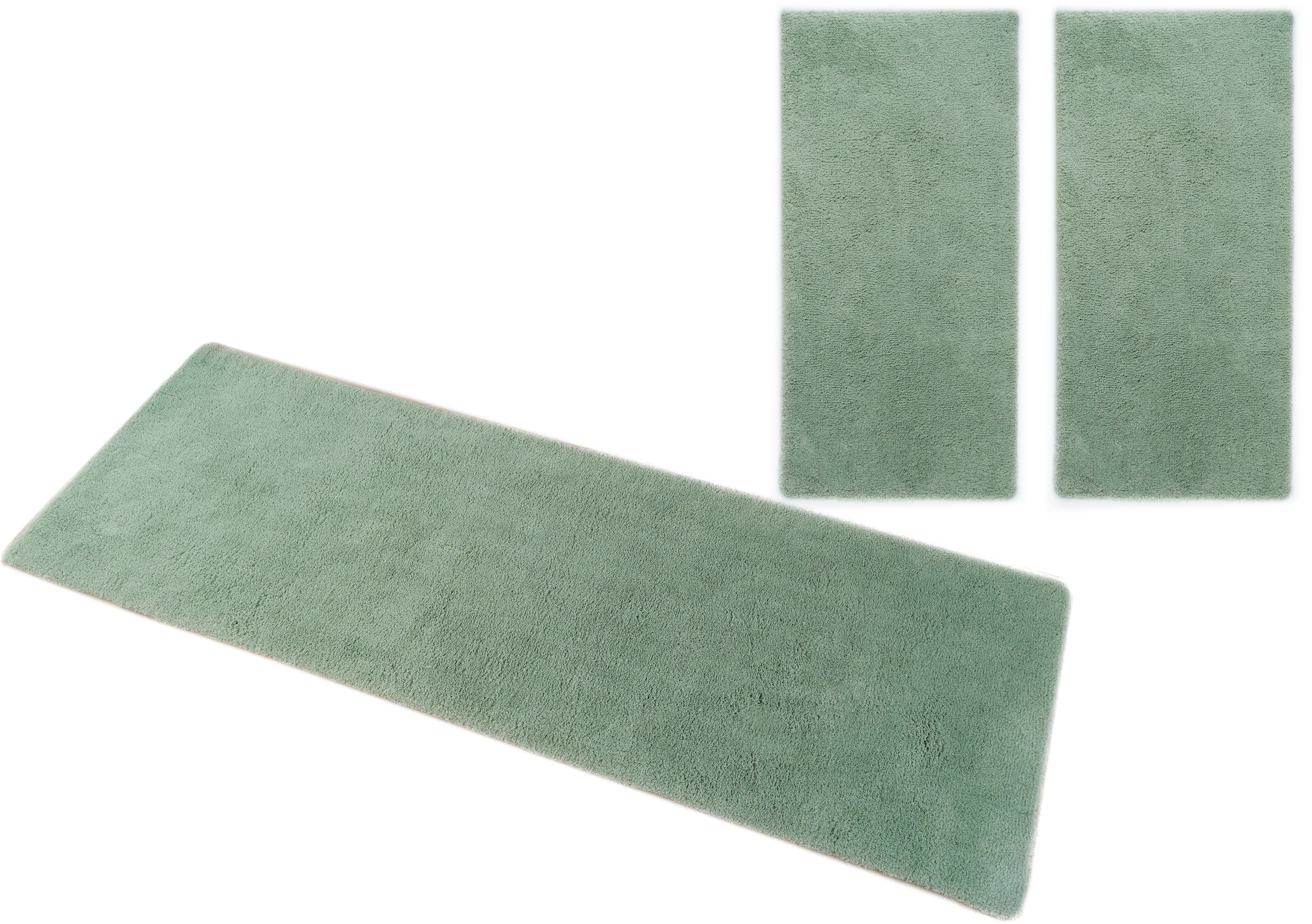 my home Set slaapkamerkleedjes met hoge pool Microvezeltapijt Magong, bijzonder zacht, zeer fijne pool uni, unikleurig slaapkamerkleed, loperset,