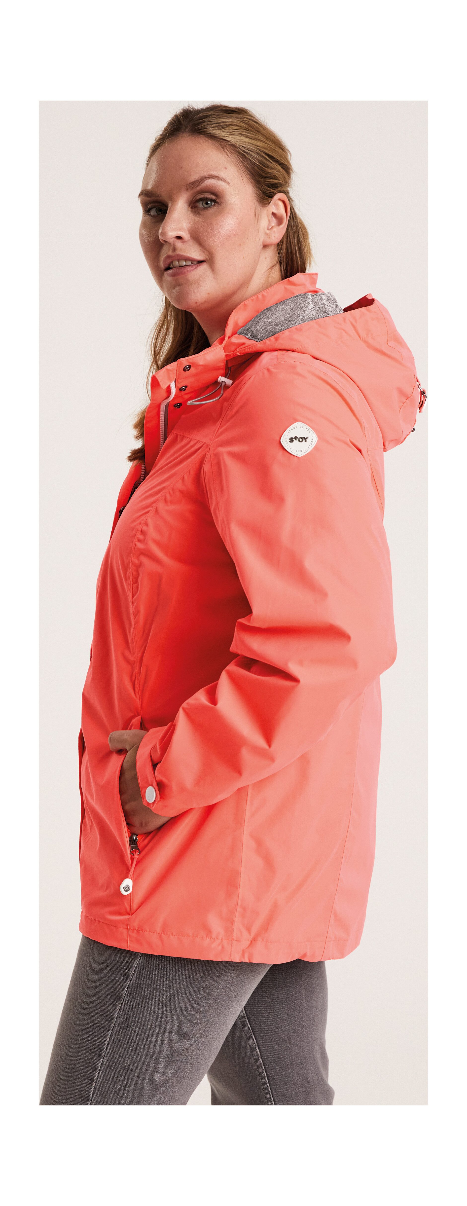 STOY Outdoorjack STS 11 WMN JCKT Waterdichte, ademende STOY-jas met afneembare capuchon