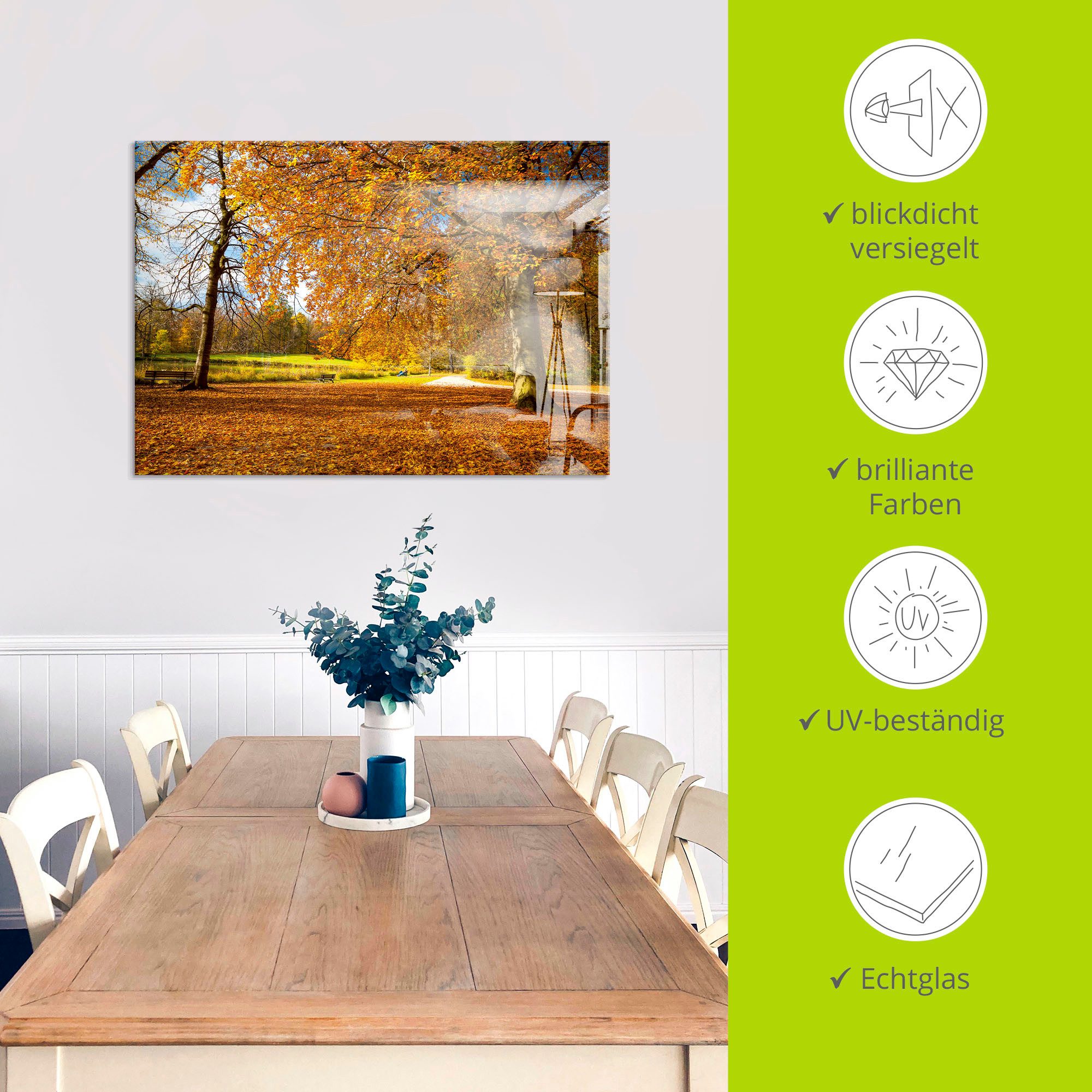 Artland Print op glas Herfst bij slot Nymphenburg