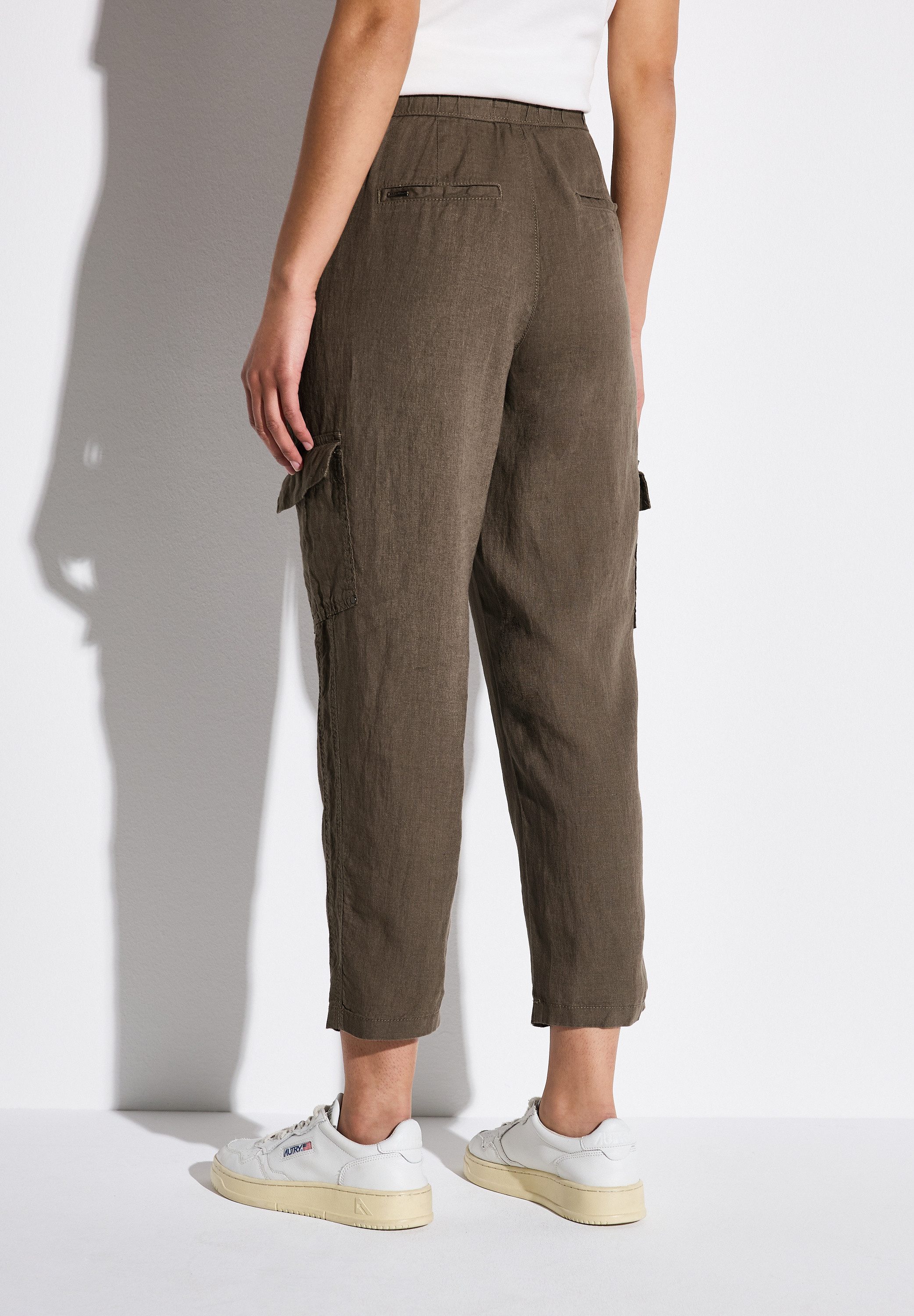 STREET ONE Linnen broek Style Bonny in cargo-look