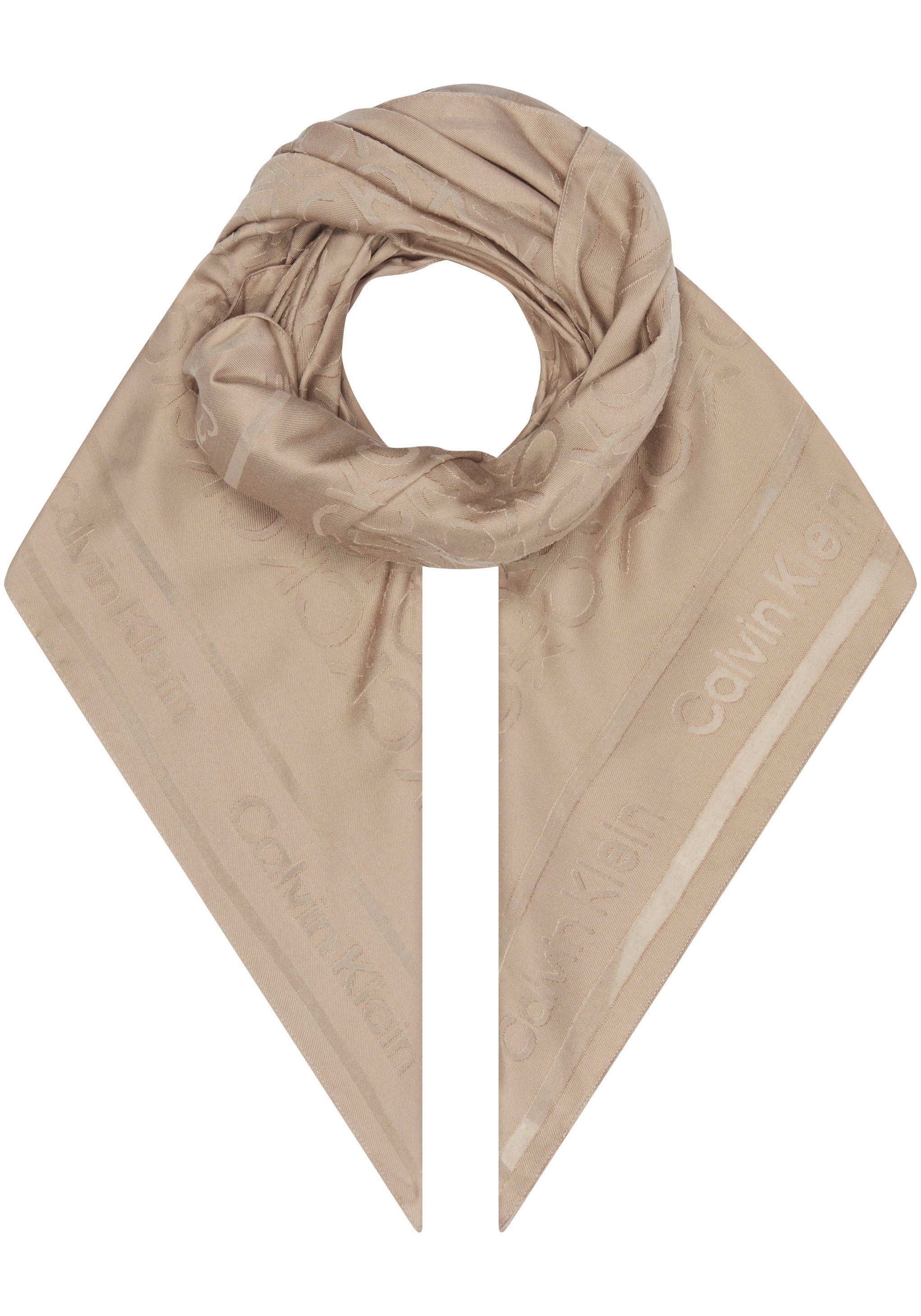 Calvin Klein Sjaal BURNOUT MONOGRAM SCARF CK-patroon, vierkante vorm