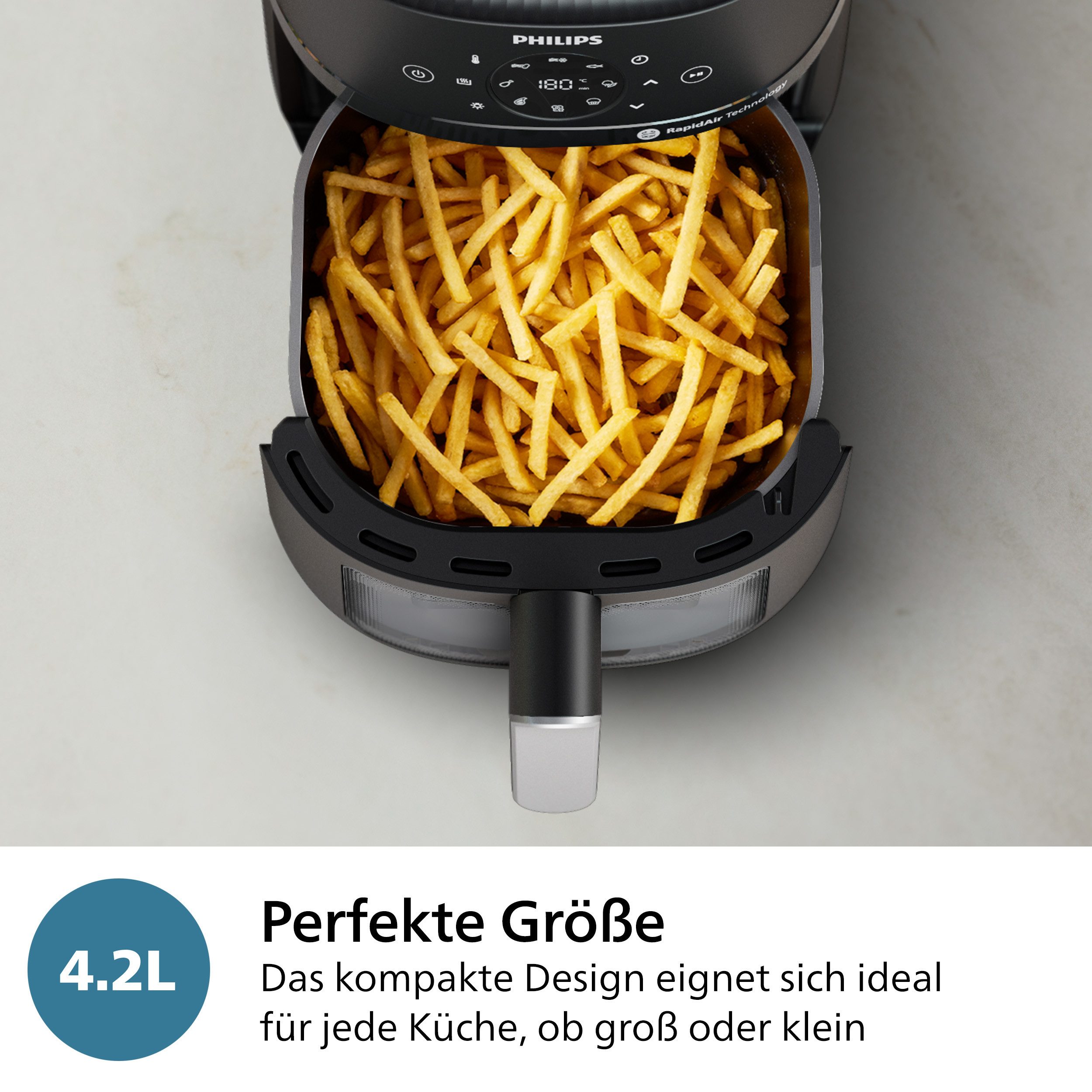 Philips Airfryer 2000 NA221/00, mit 4.2L, Sichtfenster