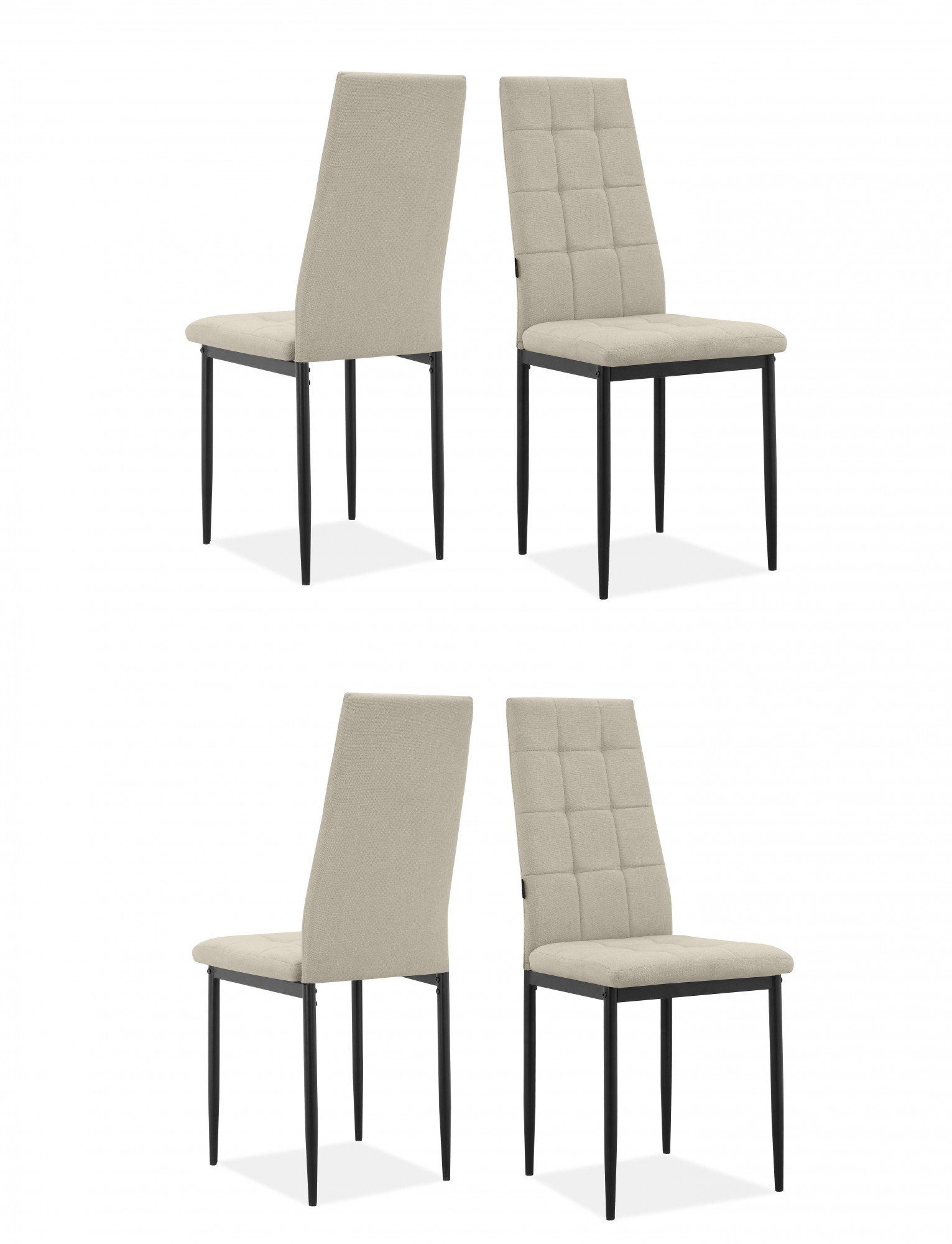 INOSIGN Eetkamerstoel Moana Met quilten (set, 4 stuks)