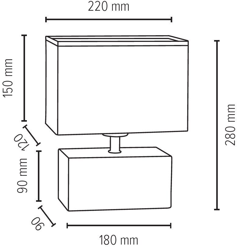 SPOT Light Tafellamp STRONG double Voortreffelijke materialen: echt beton en lampenkap van stof (1 stuk)