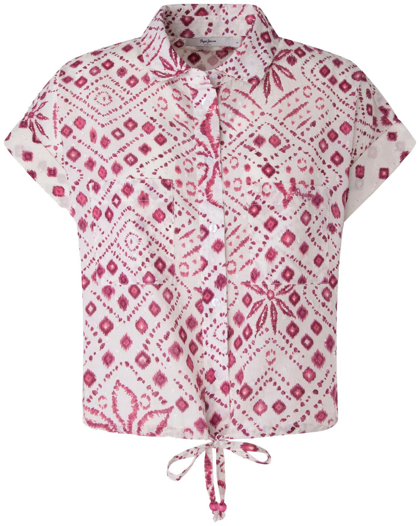 Pepe Jeans Blouse met korte mouwen Dulce in kastige vorm met alloverprint