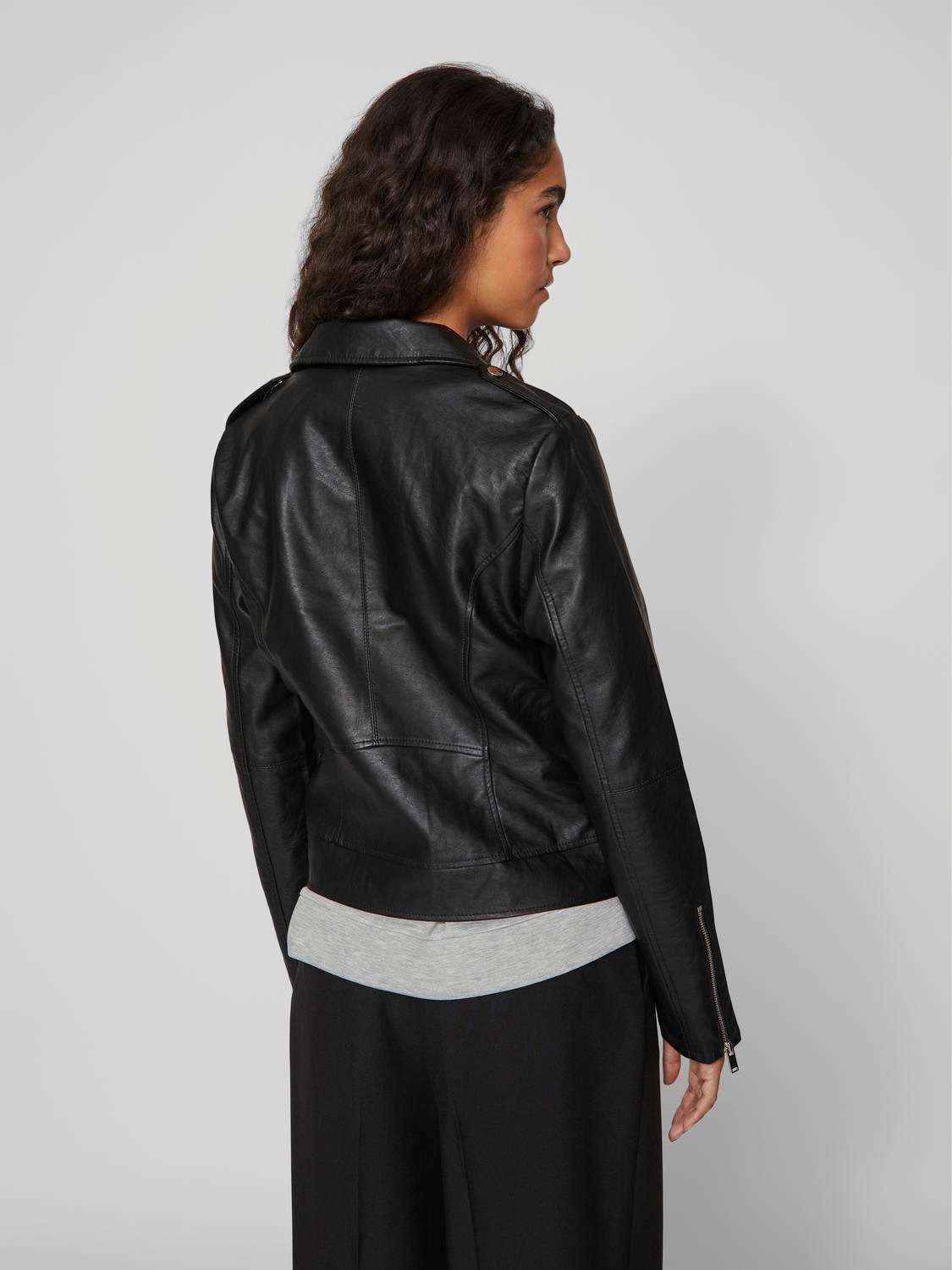 Vila Imitatieleren jack VICARA COATED JACKET - NOOS