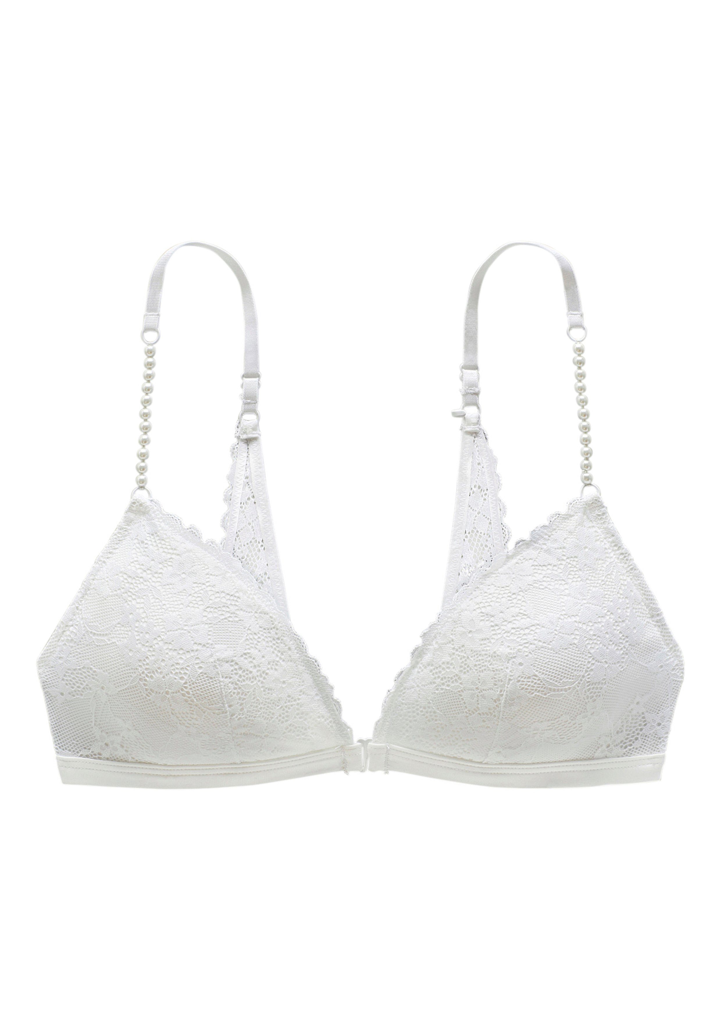 Lascana Bralette zonder beugels met extravagante parelbandjes, sexy lingerie