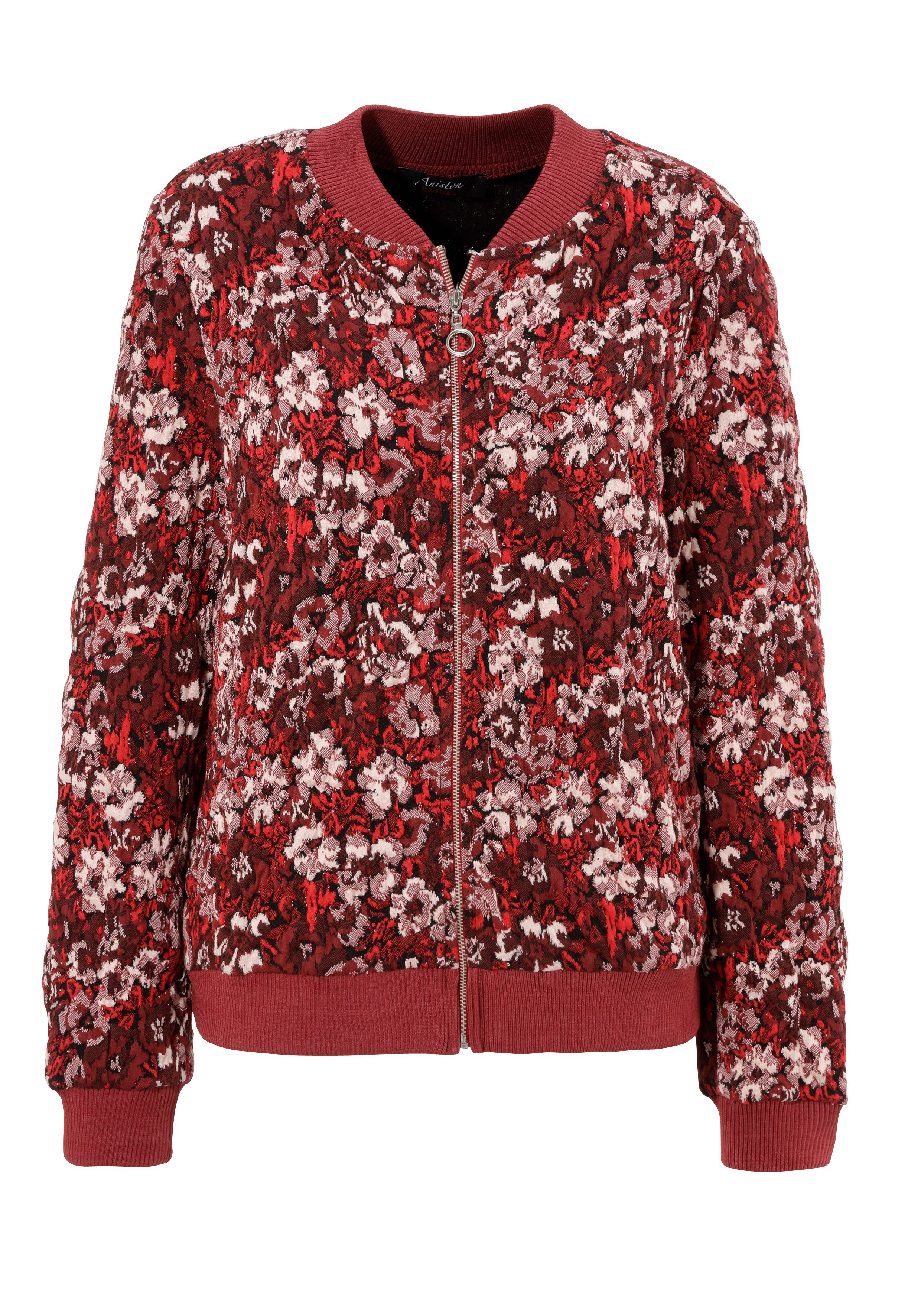 Aniston CASUAL Blouson met kunstzinnig bloemenmotief elk stuk een uniek stuk
