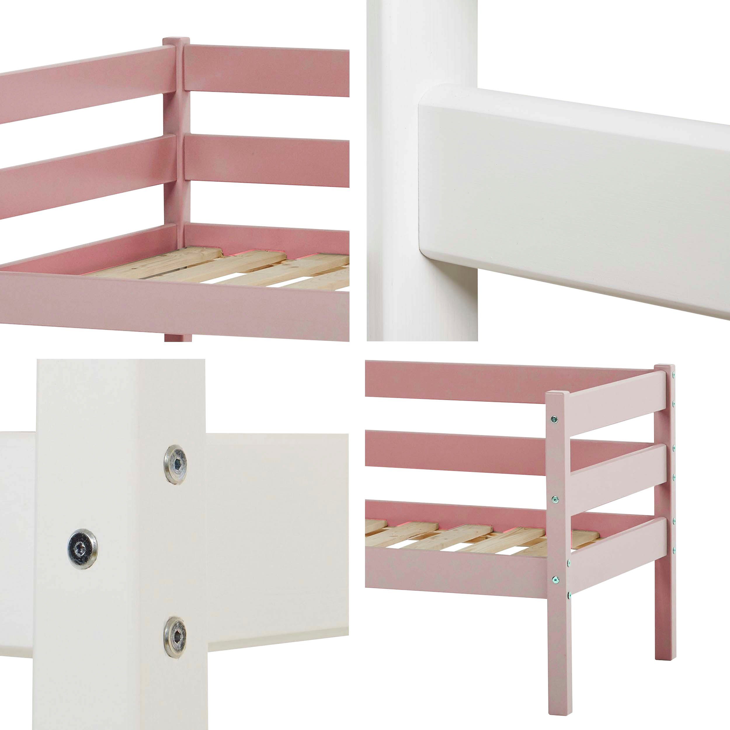 Hoppekids 1-persoonsledikant ECO Comfort kinderbed, massief grenenhout, tienerbed inclusief lattenbodem (set)